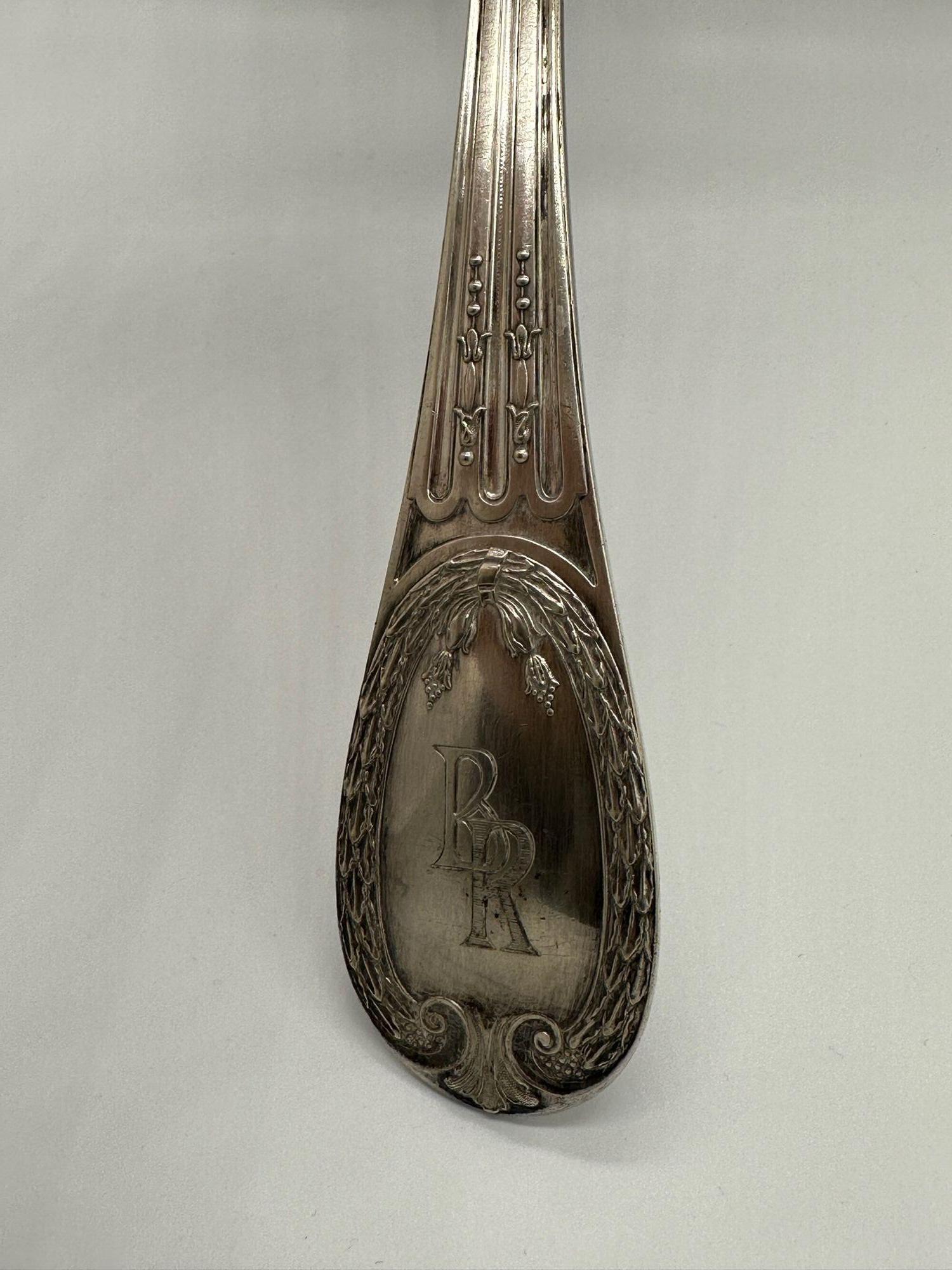 Louis XVI Style Odiot Rare French Louveciennes Silver Flatware For Sale 5