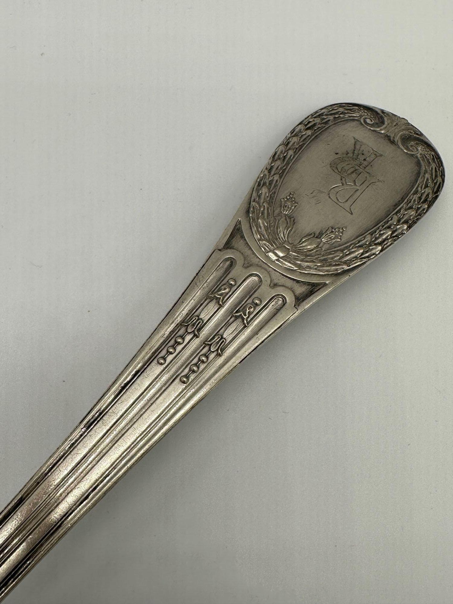 Louis XVI Style Odiot Rare French Louveciennes Silver Flatware For Sale 6