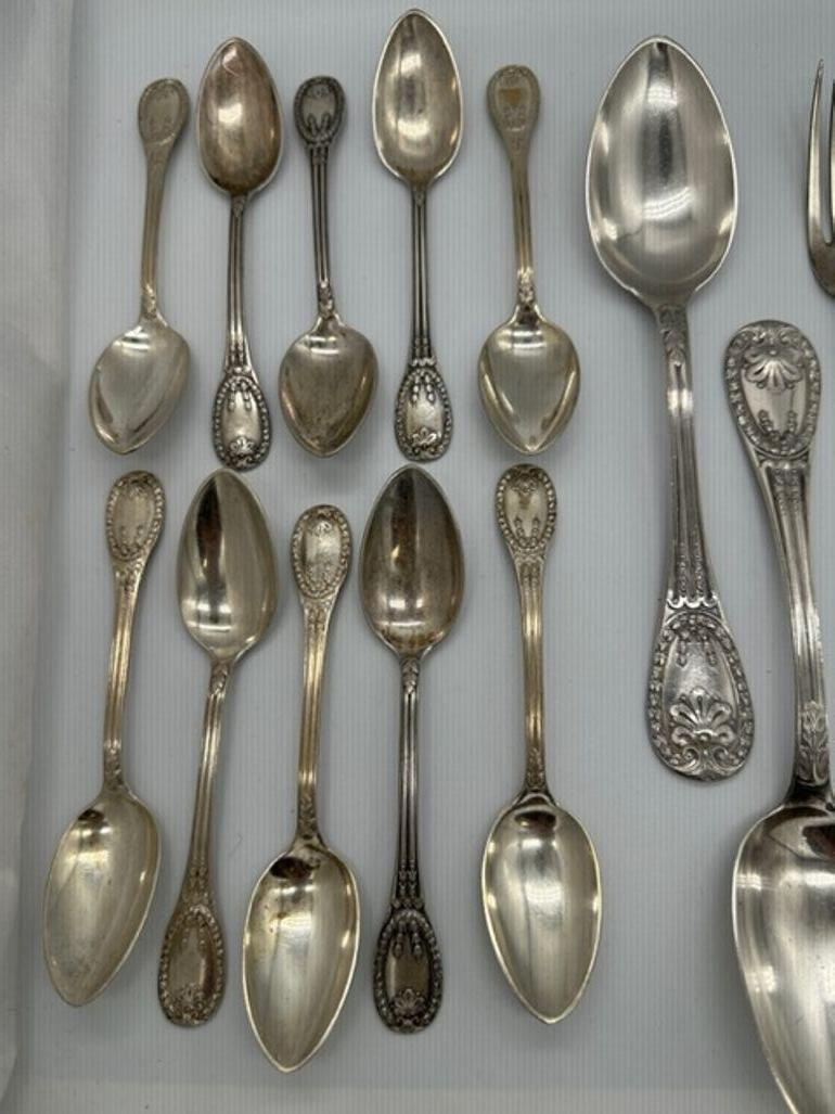 Louis XVI Style Odiot Rare French Louveciennes Silver Flatware For Sale 8