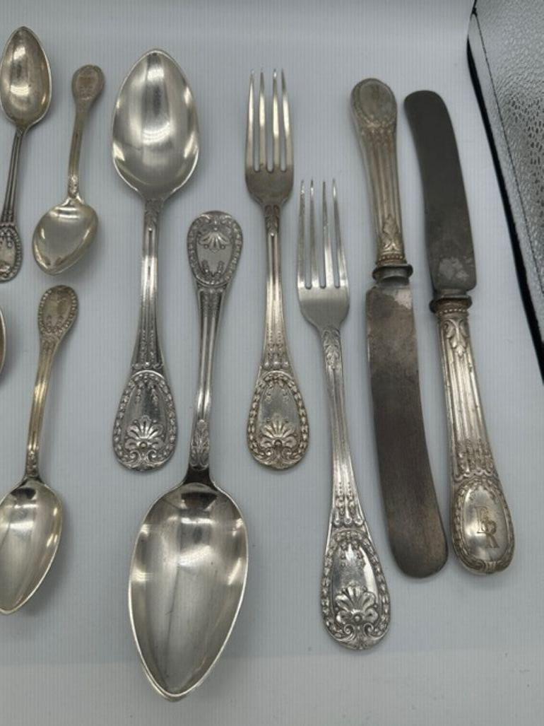Louis XVI Style Odiot Rare French Louveciennes Silver Flatware For Sale 9
