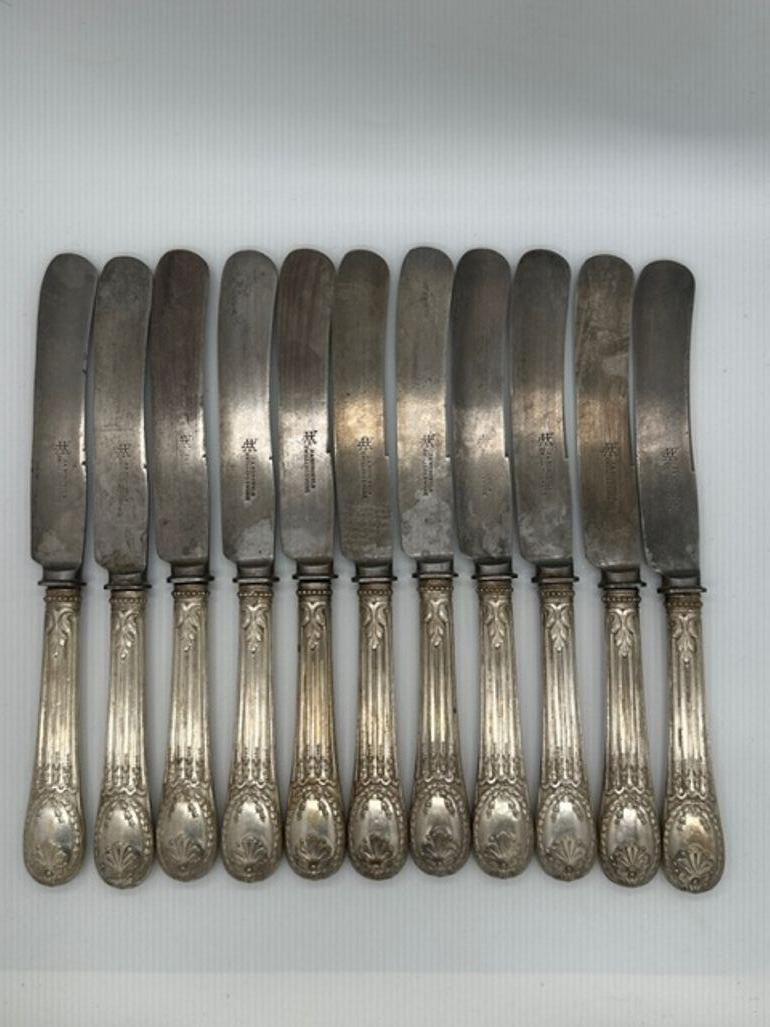 Louis XVI Style Odiot Rare French Louveciennes Silver Flatware For Sale 14