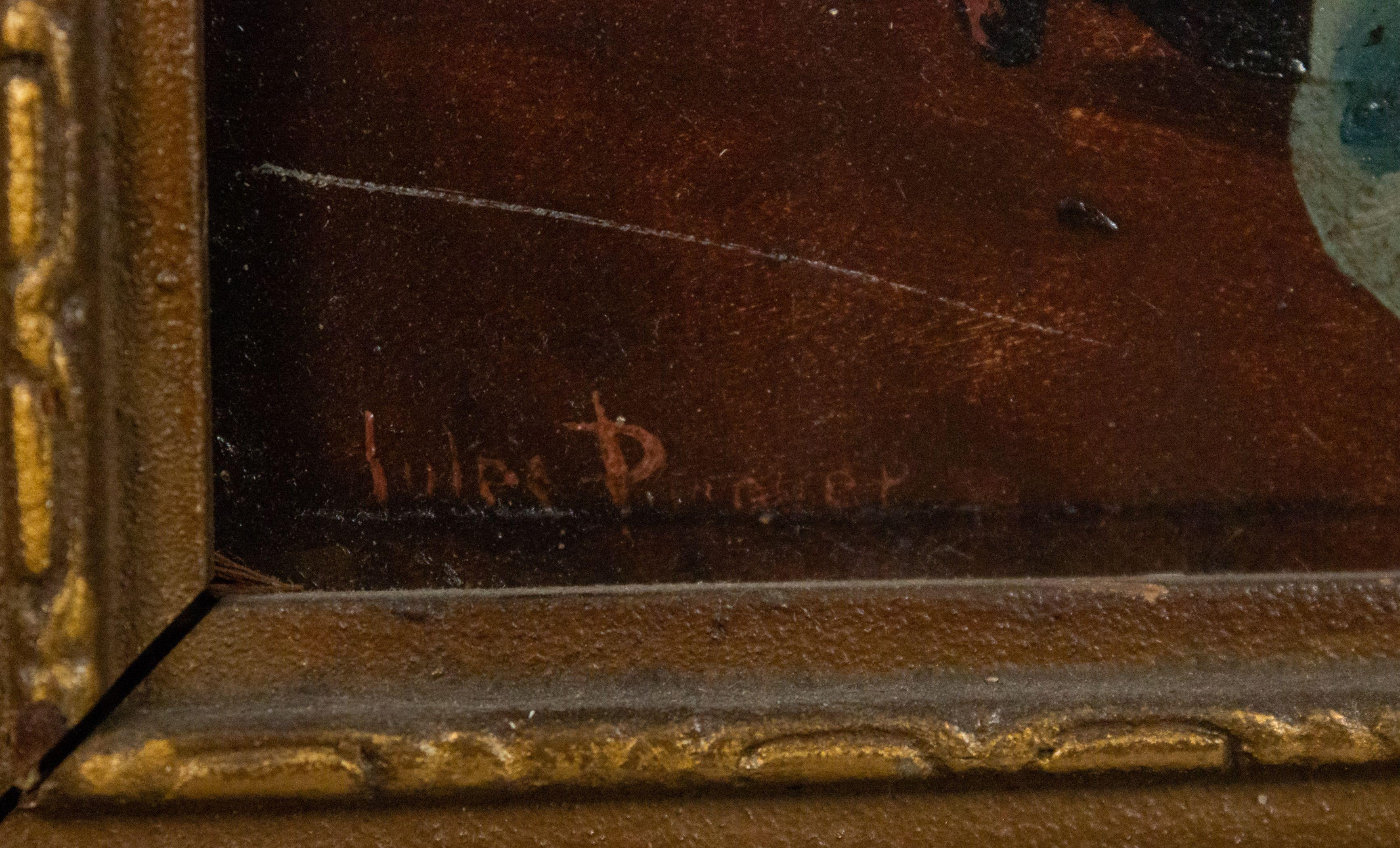 Ölgemälde im Stil Louis XVI. mit einer kuppelförmigen Innenszene im Angebot 2