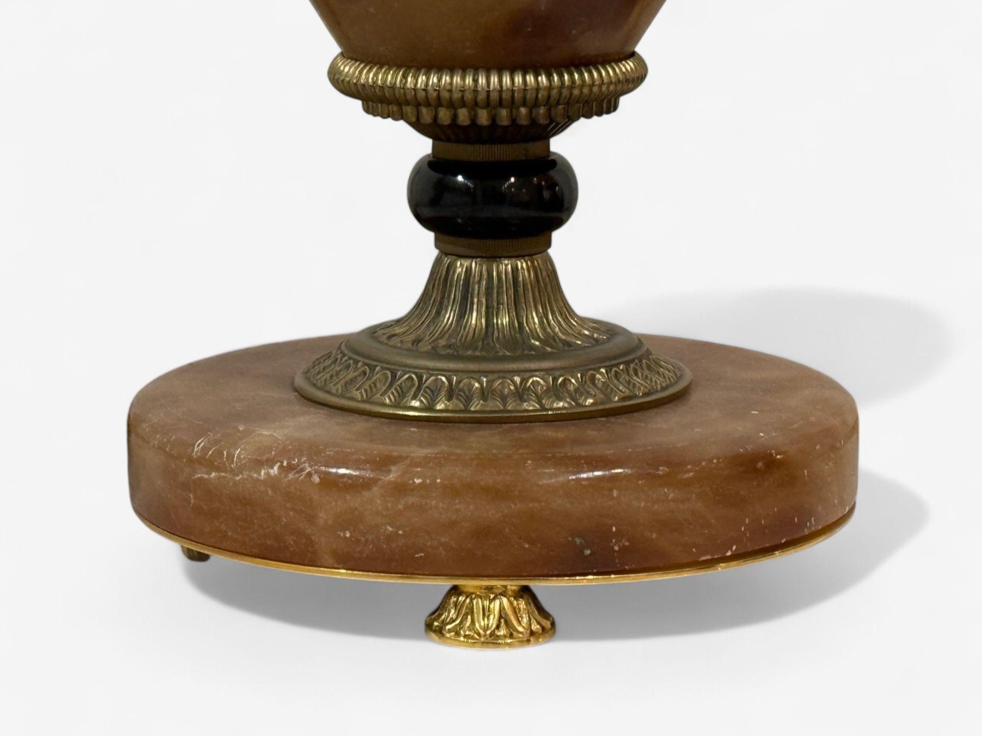Louis XVI Stil, Onyx, Bronze, Tischlampen, Frankreich, 1930er Jahre im Angebot 2