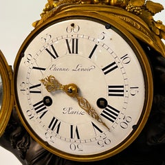 Louis XVI Style Ormolu Bronze Mantle Clock After Louis Simon Boizot