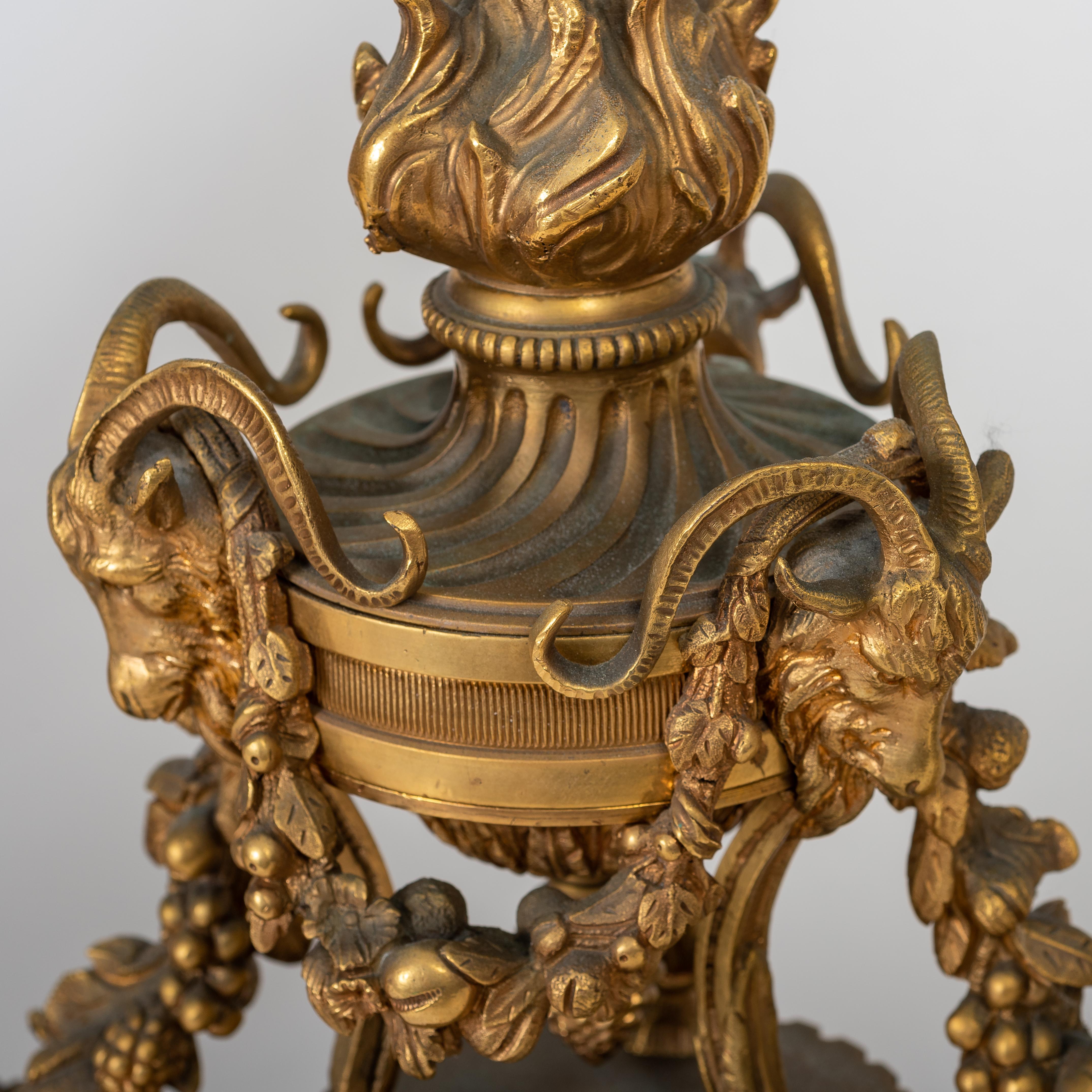 Louis XVI Style Ormolu Chenets For Sale 1