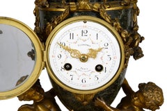 Louis XVI style ormolu clock set, C19th