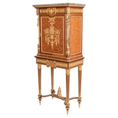Armario de pie de madera de rey, estilo Luis XVI, montado en bronce de François Linke
