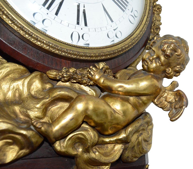 Louis XVI Style Ormolu Mounted Long Case Clock, 1860, by Balthazar, Paris In Good Condition For Sale In Brighton, Sussex
