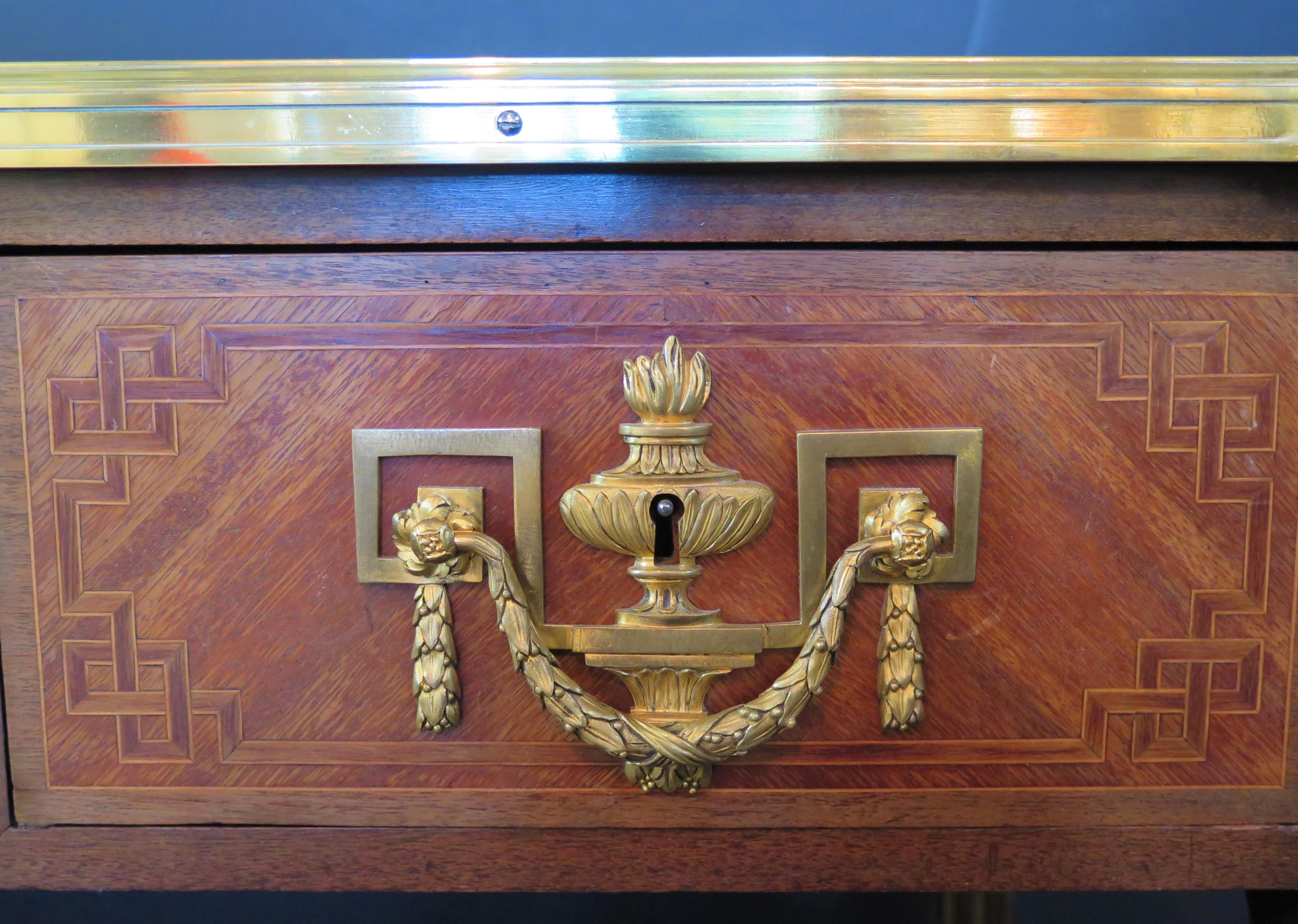 Louis XVI-Style Ormolu Mounted Mahogany Bureau Plat For Sale 14