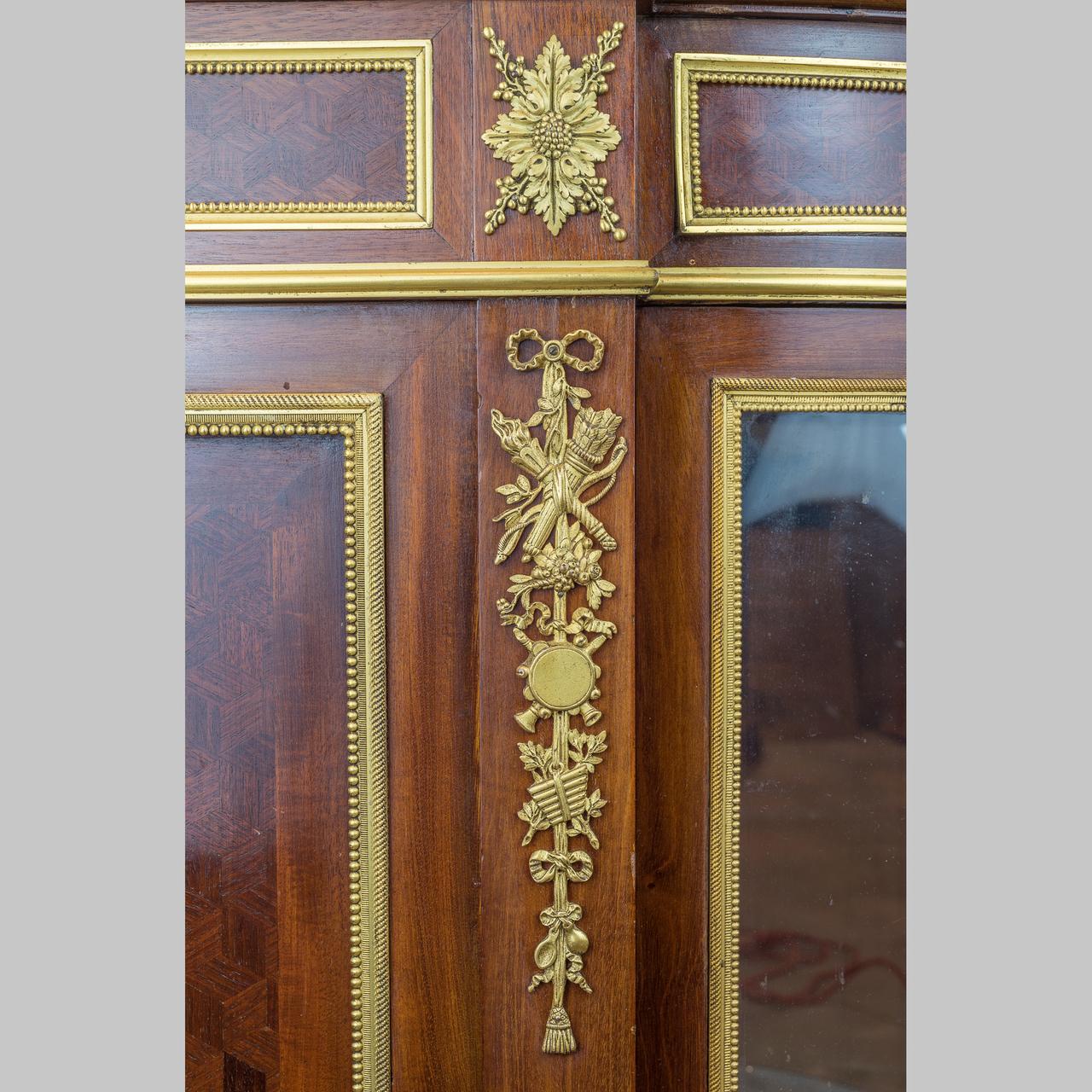 19th Century Louis XVI Style Ormolu Mounted Parquetry Meuble d’Appui Cabinet by Paul Sormani For Sale