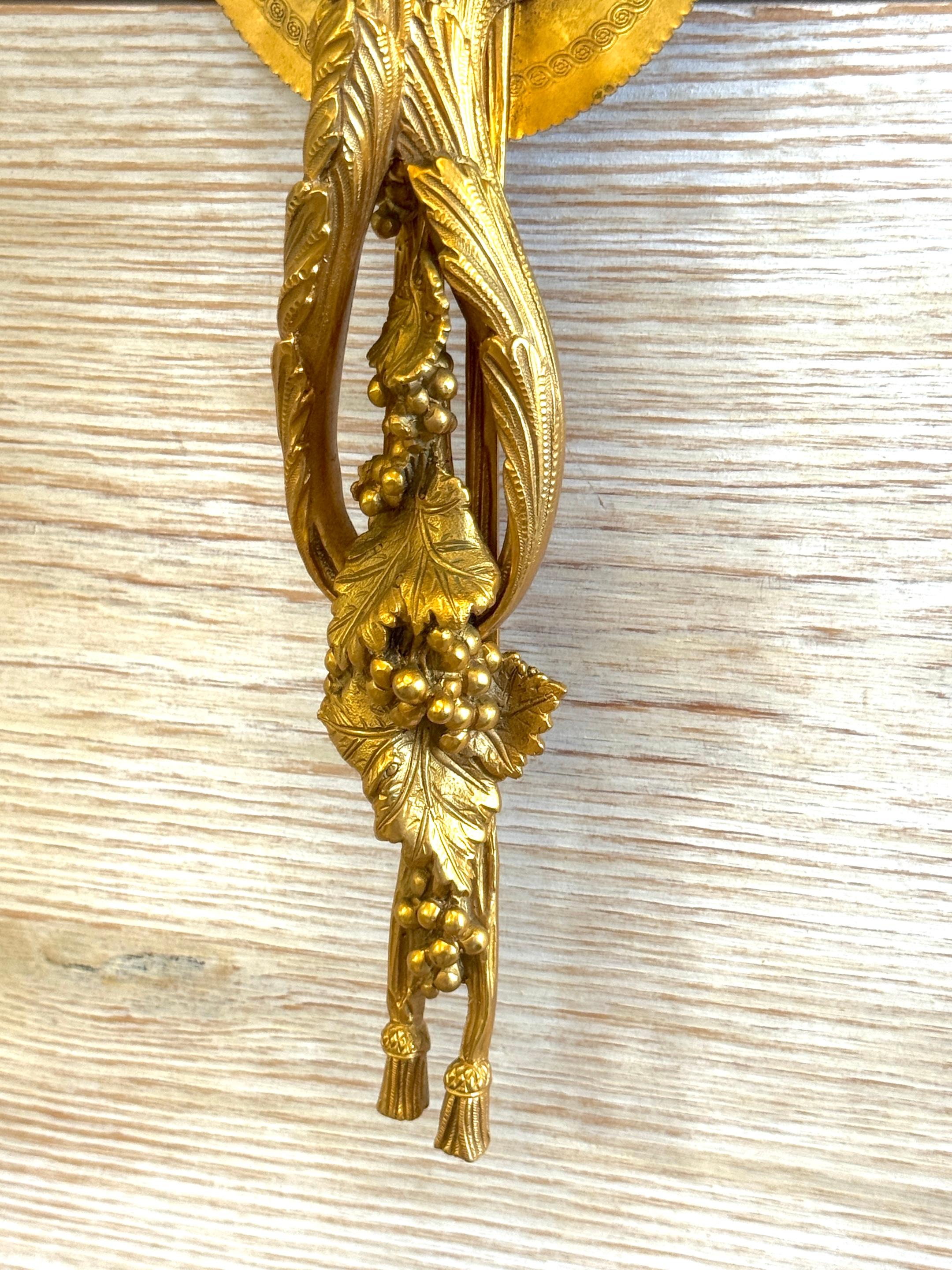 Louis XVI Style Ormolu Two‑Light Sconces, Attributed to P.E. Guerin For Sale 8