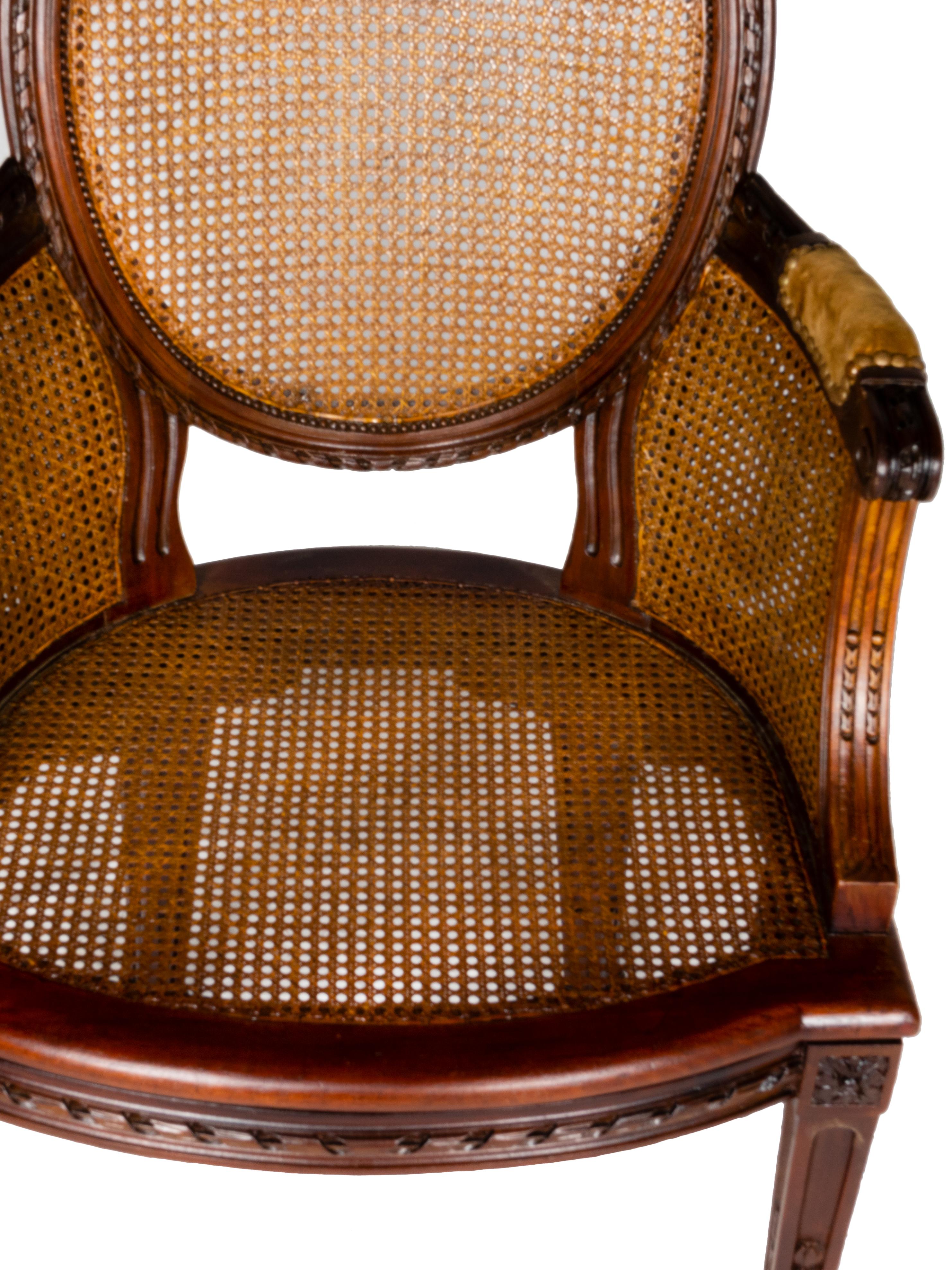 Ovaler Sessel im Louis-XVI.-Stil, 18. Jahrhundert (Stroh) im Angebot