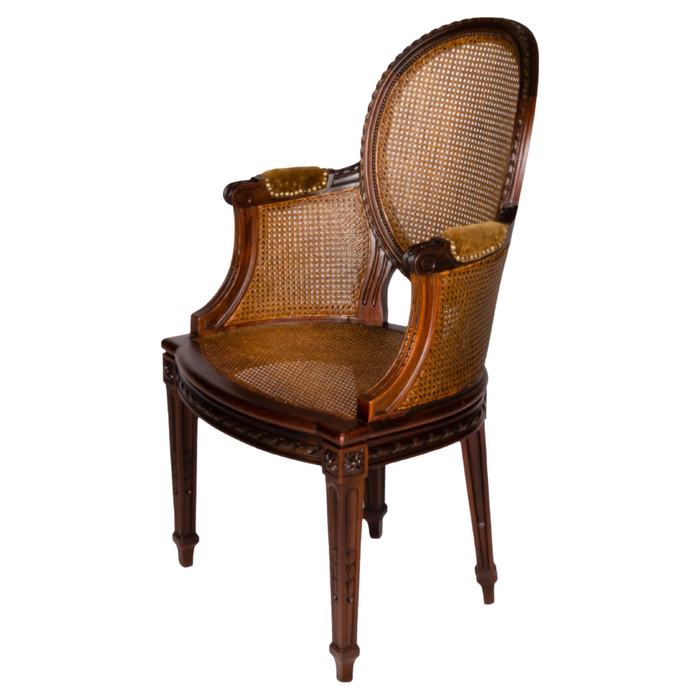 Louis XVI Style Oval Armchair, 18th Century For Sale