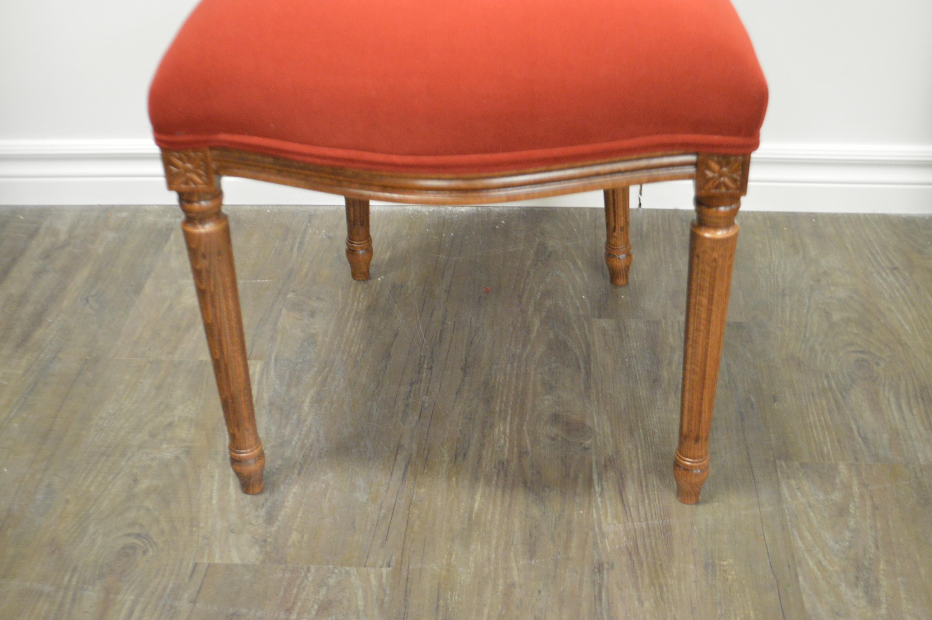 Stained Louis XVI Style Oval Back Dining Chair, Washable Velvet Fabric for Custom Order For Sale