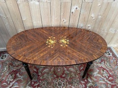 Louis XVI Style Oval Dining Table in Marquetry, 20th Century