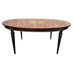Louis XVI Style Oval Dining Table in Marquetry, 20th Century