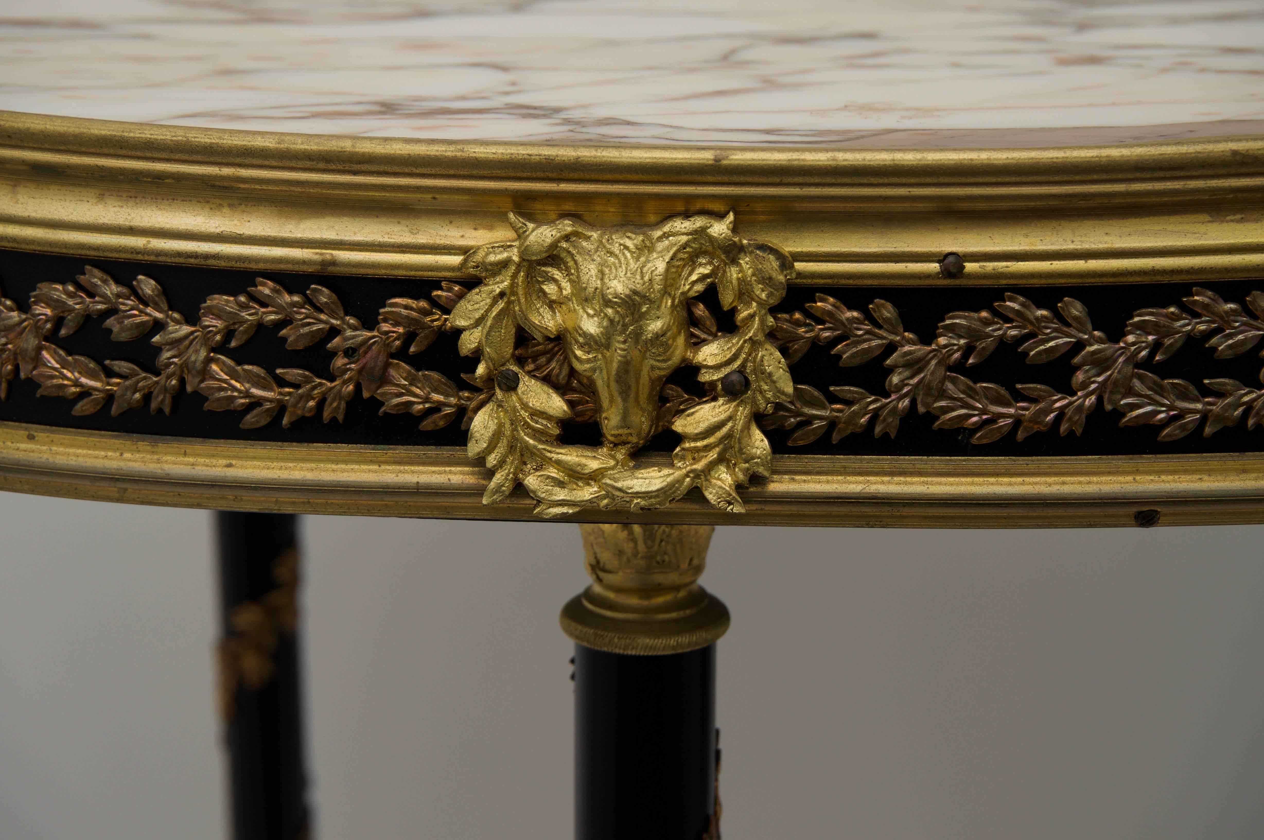 French Louis XVI Style Oval Gueridon Table