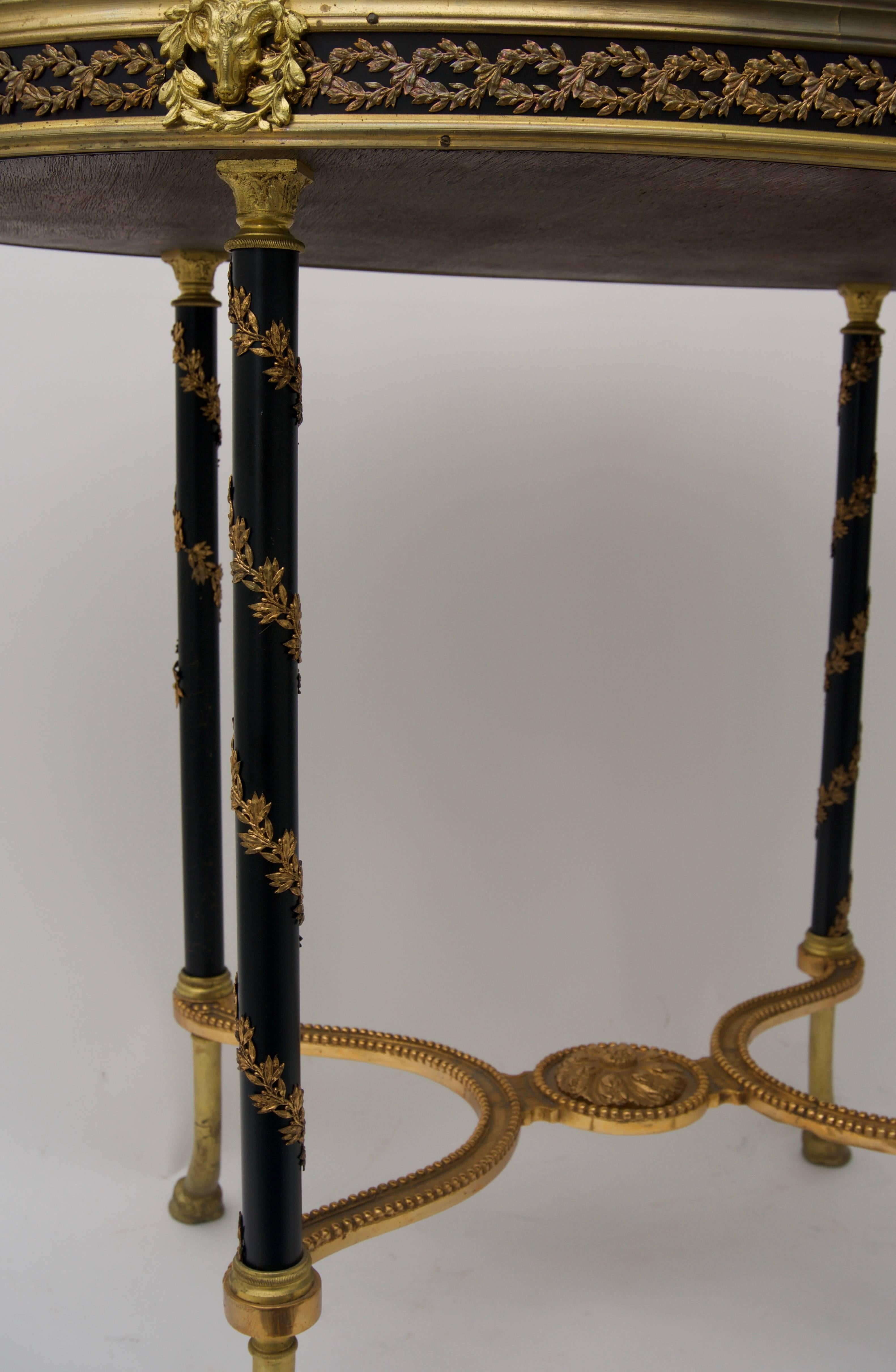 Louis XVI Style Oval Gueridon Table In Good Condition In West Palm Beach, FL
