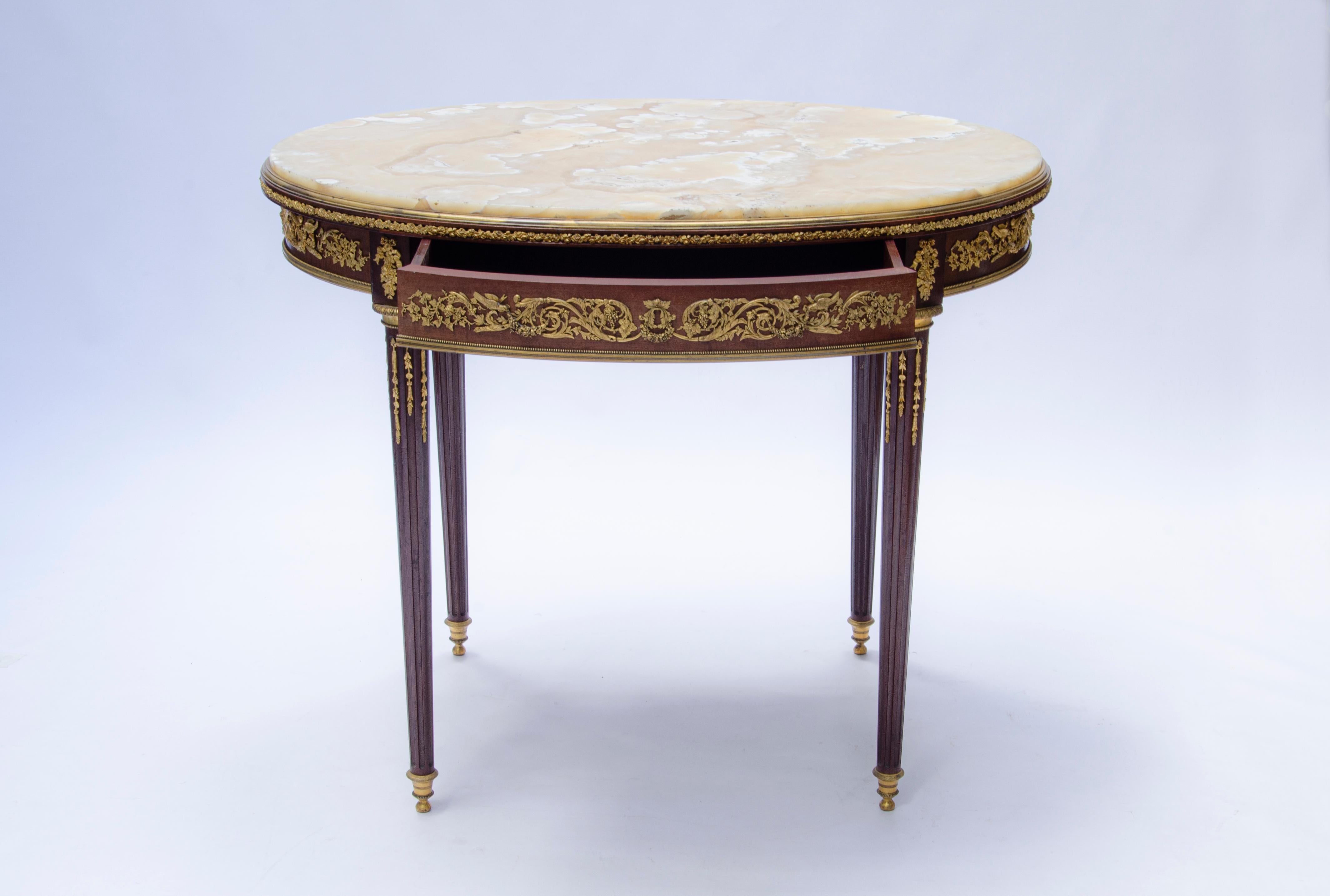 Ovaler Tisch im Stil Louis XVI von François Linke im Zustand „Gut“ im Angebot in Ciudad Autónoma Buenos Aires, C