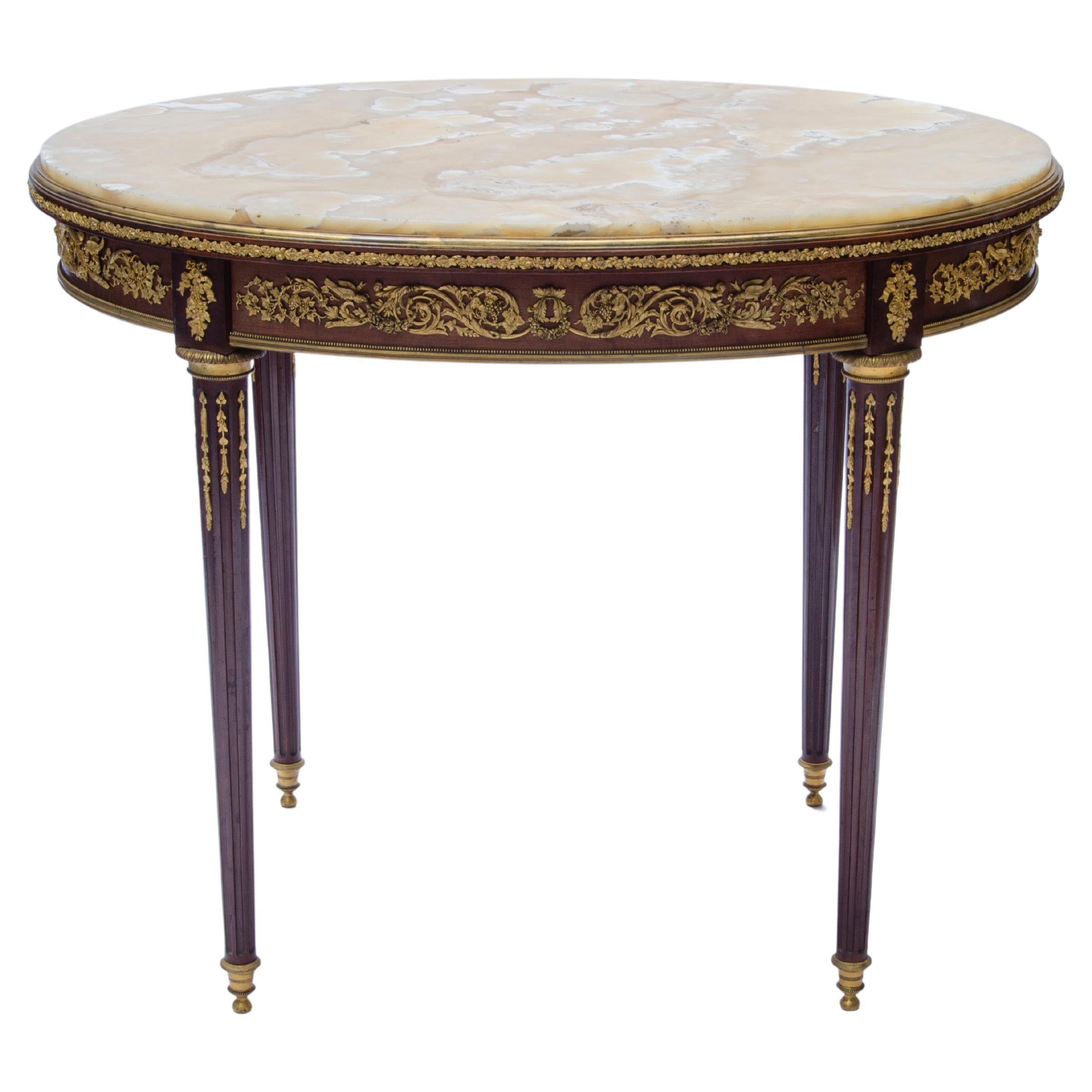 Louis XVI Style Oval Table by François Linke For Sale