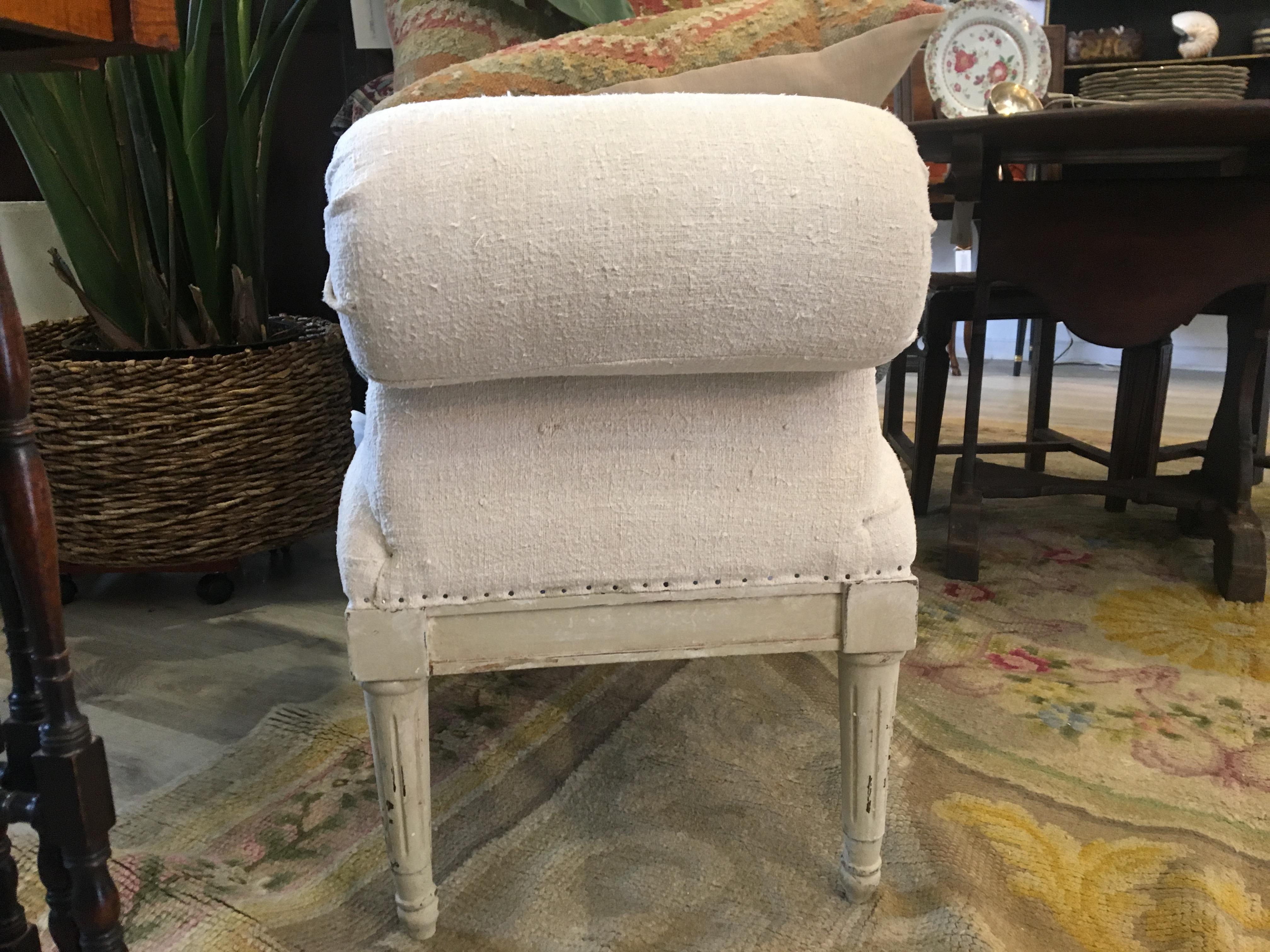 Louis XVI Style Pained Bench, Late 19th Century In Good Condition In Doylestown, PA