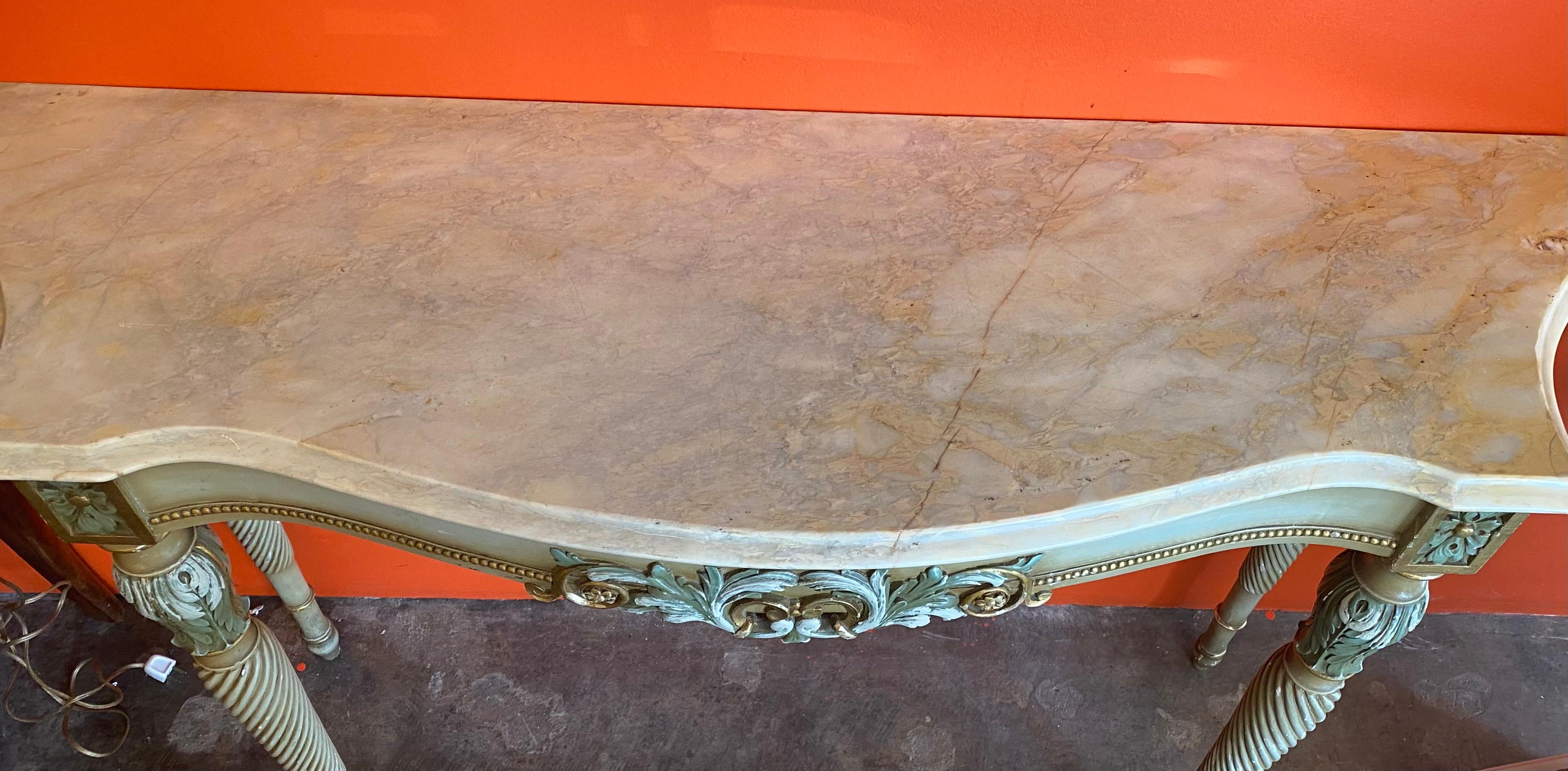 Louis XVI Style Paint Decorated Console Table In Excellent Condition For Sale In Dallas, TX