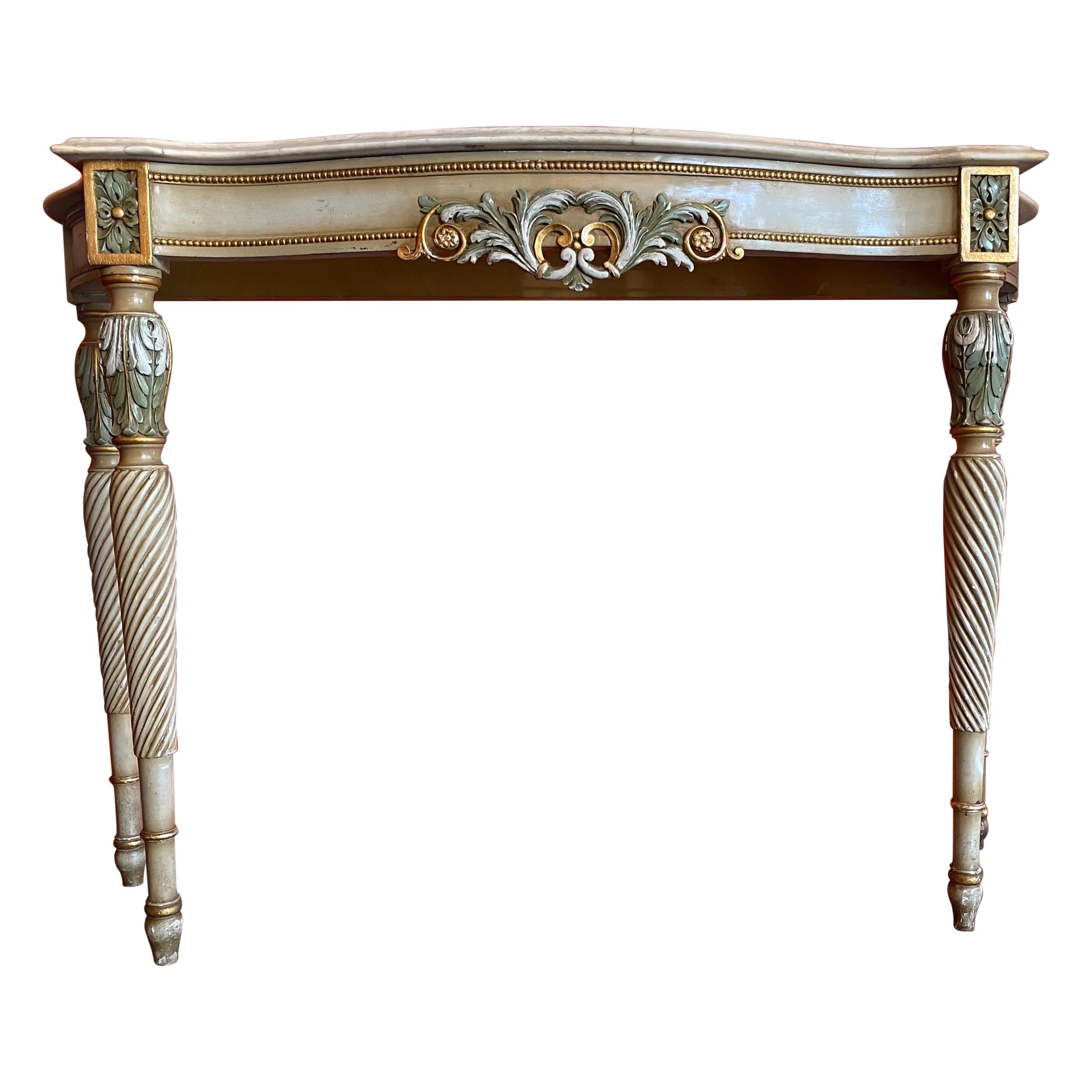 Louis XVI Style Paint Decorated Console Table For Sale