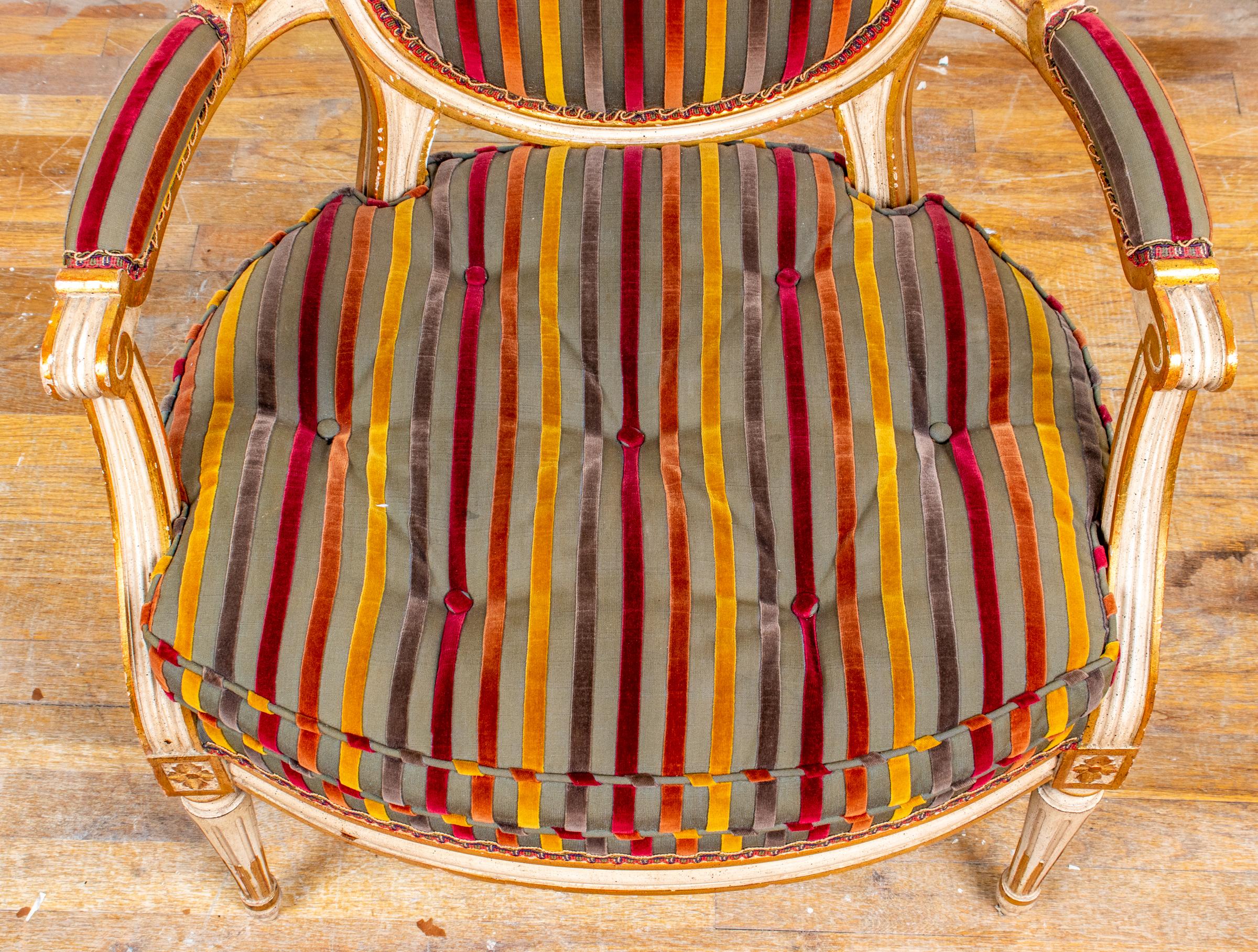 Louis XVI Style Paint Decorated Fauteuils 2