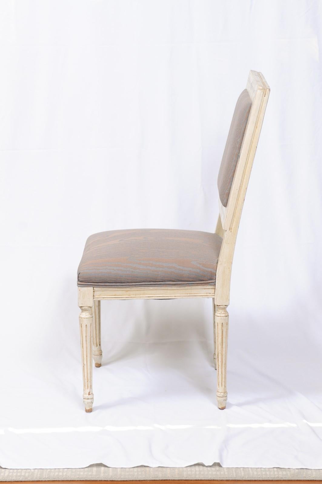 Louis XVI Style Paint Decorated Side Chairs For Sale 1