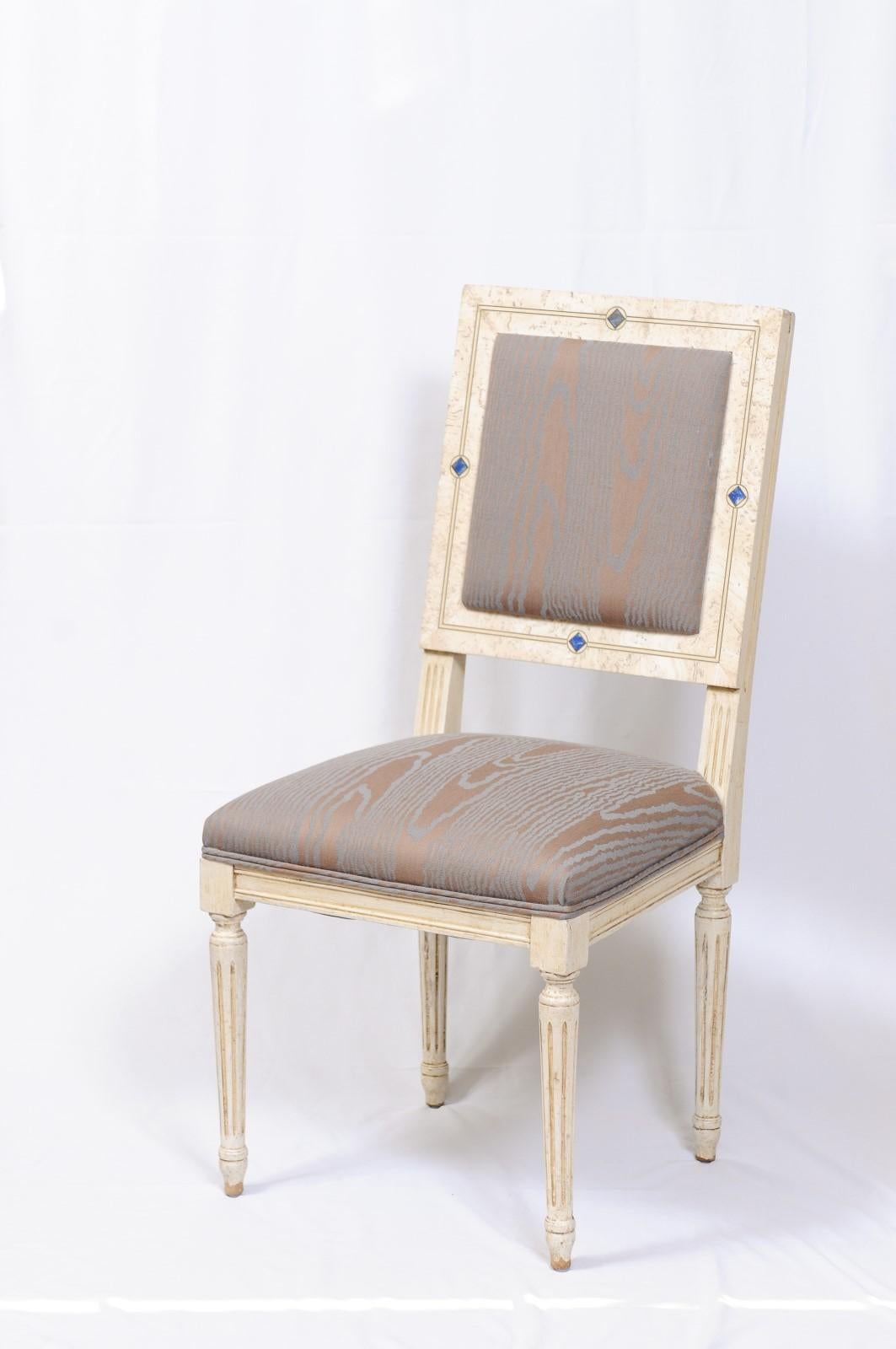 Louis XVI Style Paint Decorated Side Chairs For Sale 2