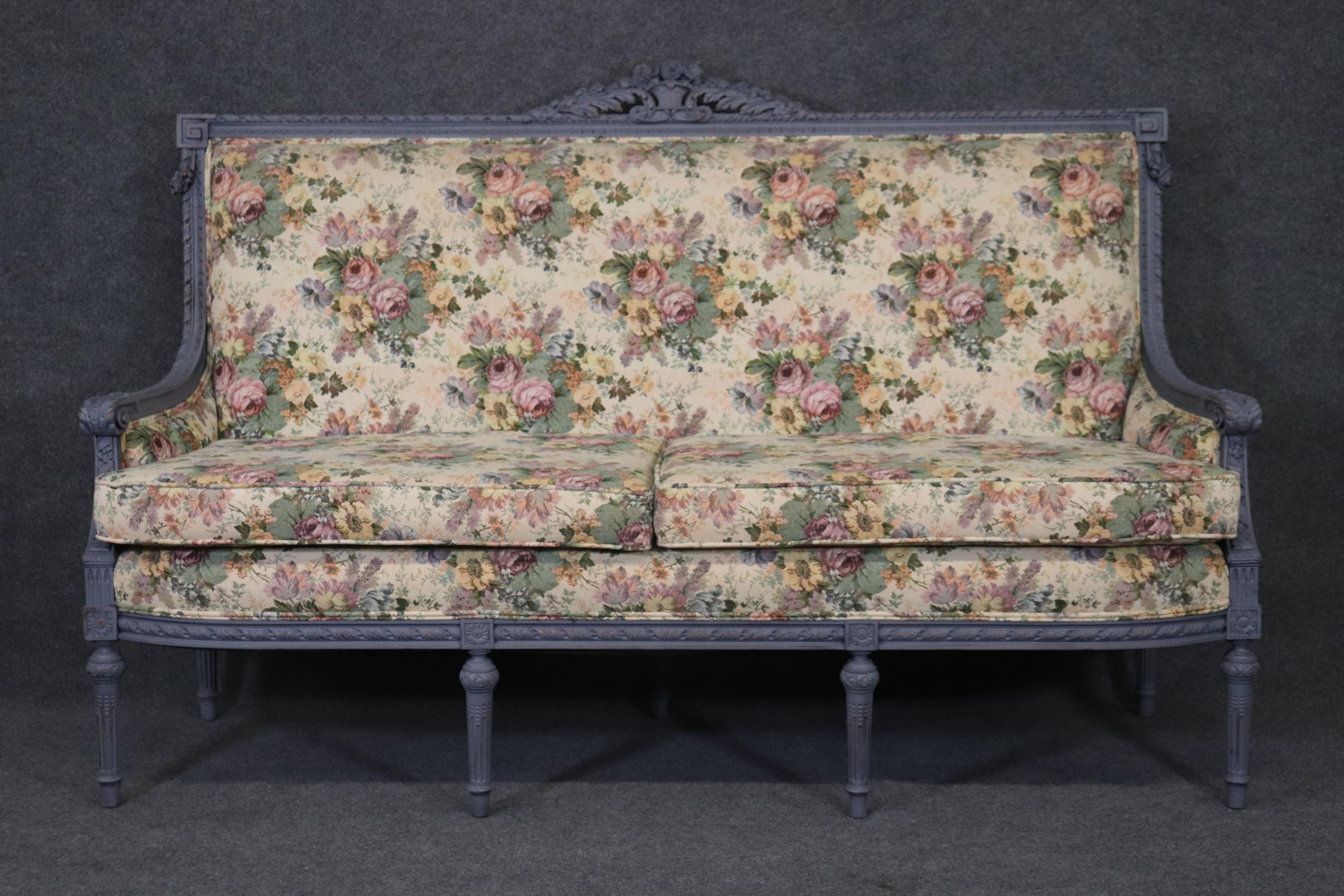 Louis XVI Style Paint Decorated Sofa Settee Love Seat Sofa 1