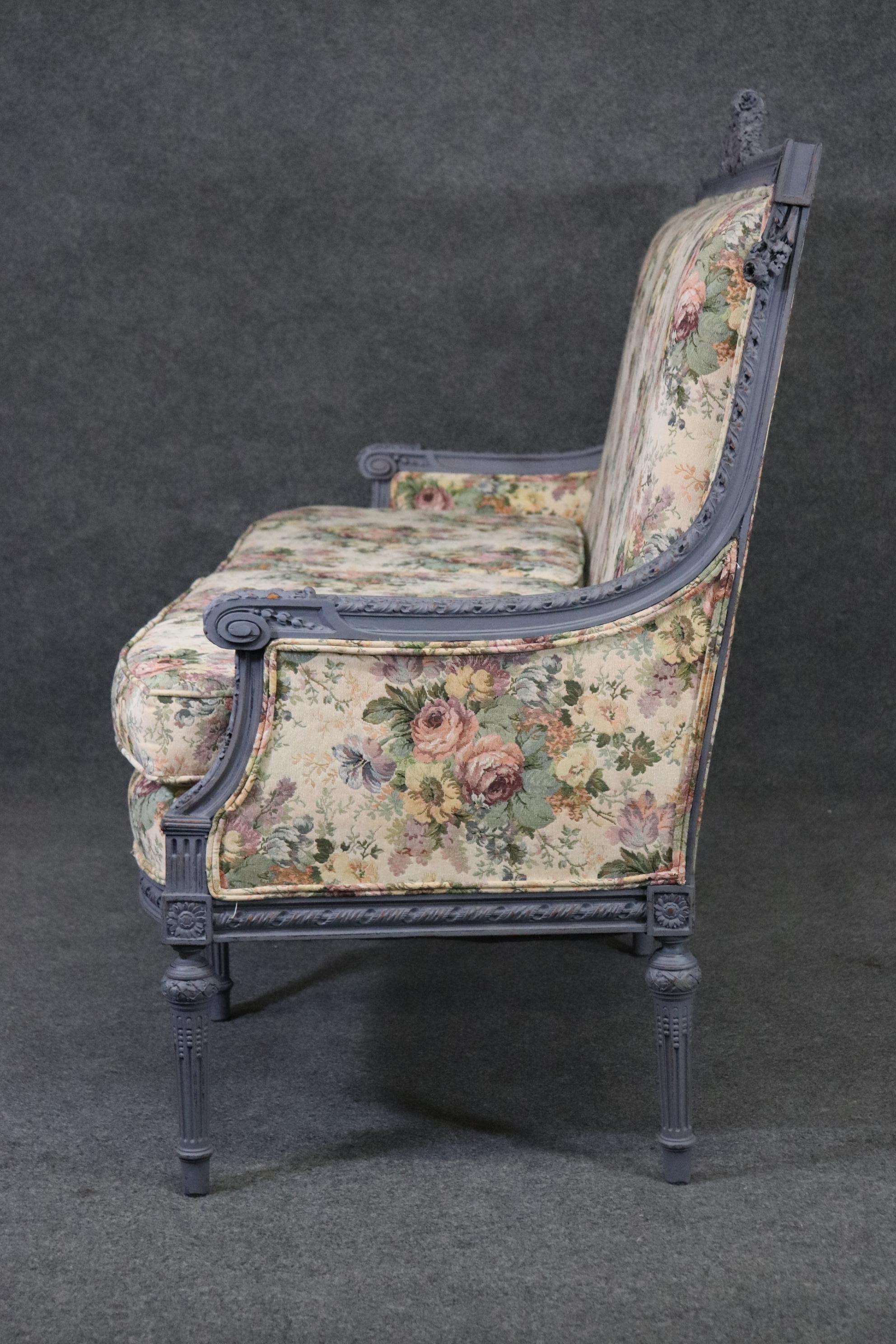 Louis XVI Style Paint Decorated Sofa Settee Love Seat Sofa 2