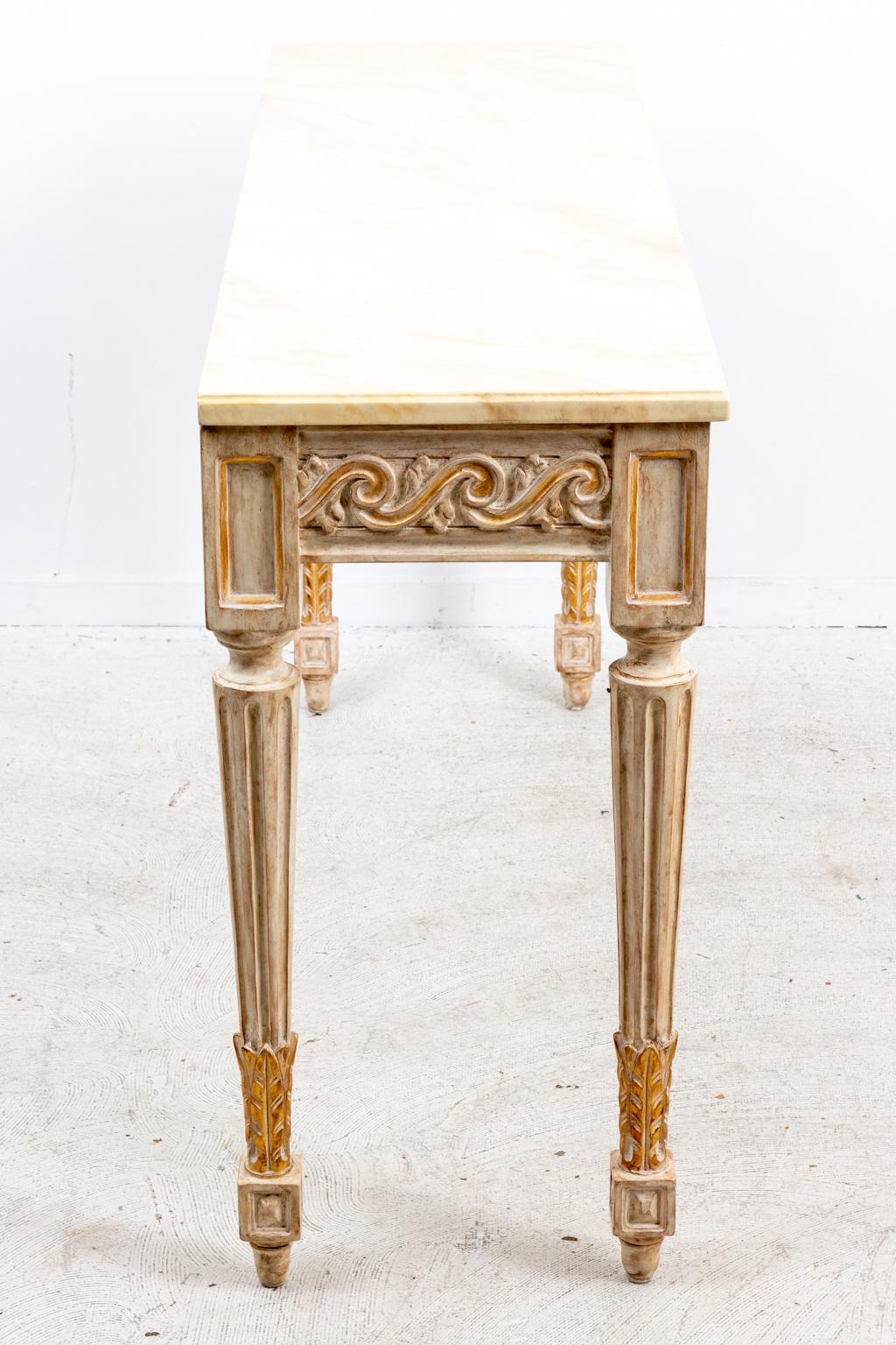 Louis XVI Style Painted and Gilt Console 1