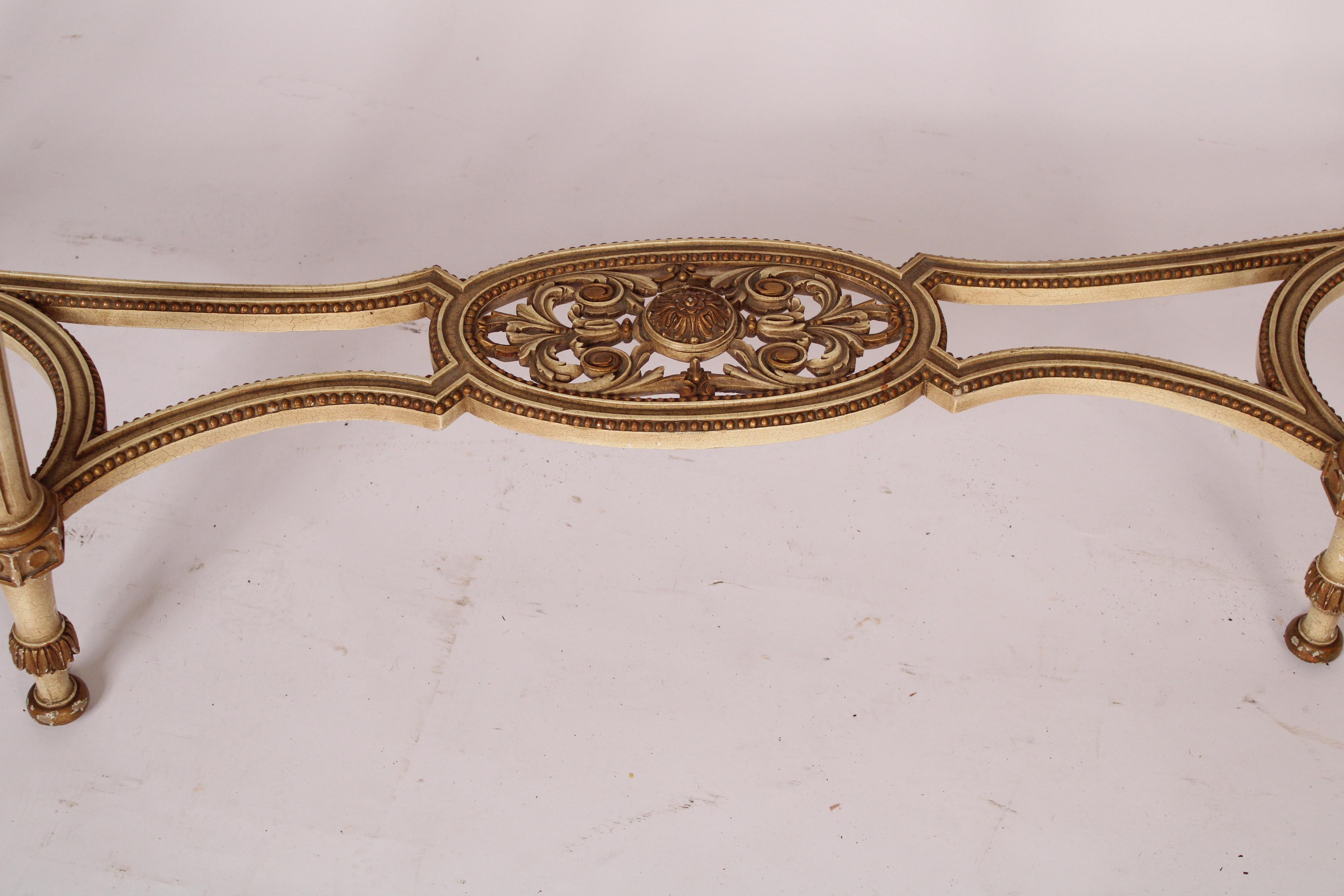 Louis XVI Style Painted and Gilt Decorated Console Table For Sale 6