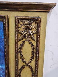 Louis XVI Style Painted and Parcel-Gilt Large Trumeau Mirror