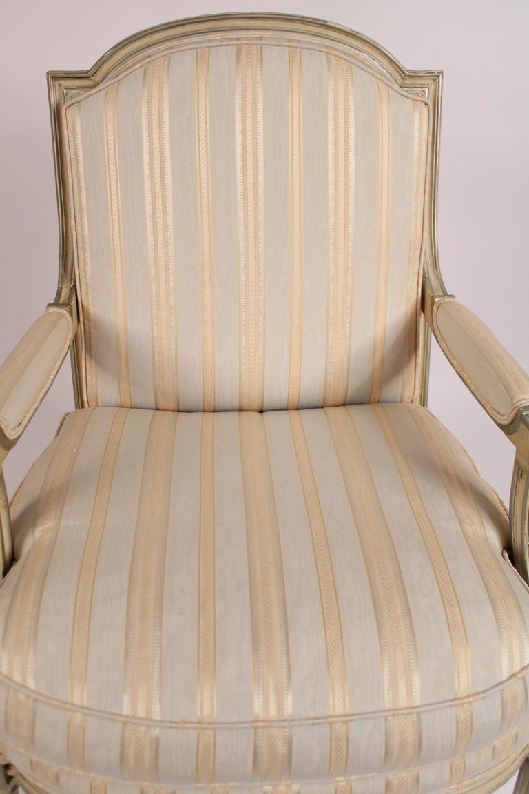 Louis XVI Style Painted Armchair Made by Baker For Sale at 1stDibs