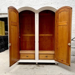 Louis XVI Style Painted Armoire in Carved Wood, France, Late 19th Century