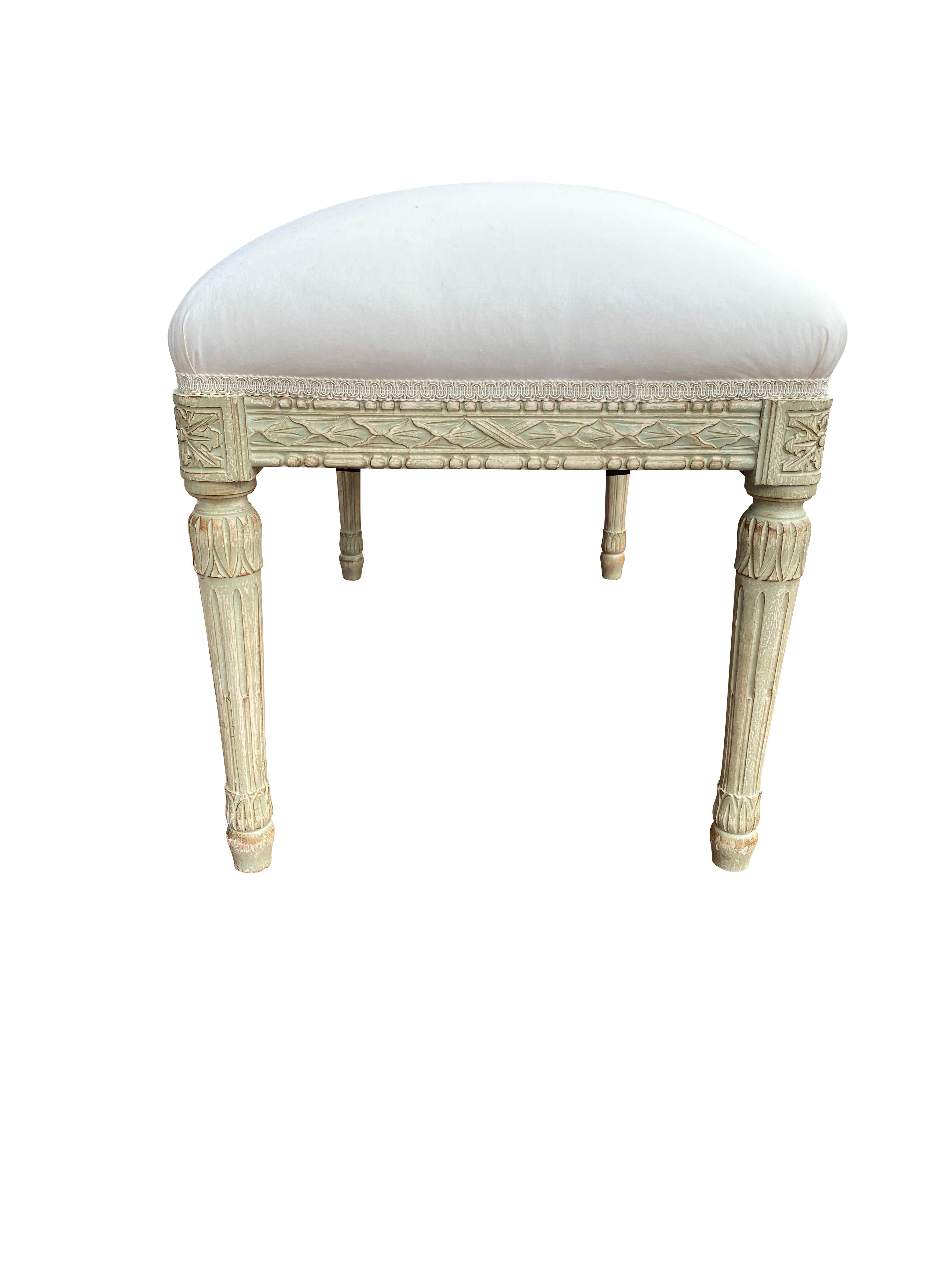 French Louis XVI Style Painted Bench