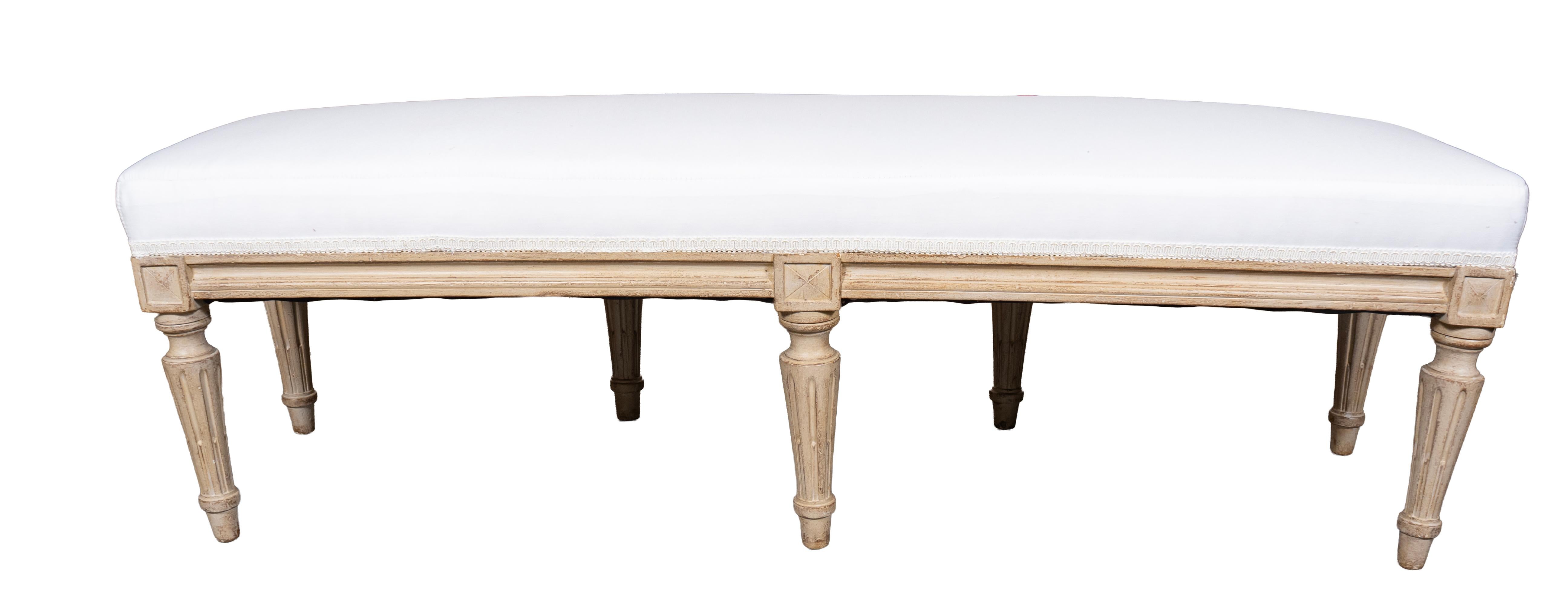 Louis XVI Style Painted Bench Francés en venta