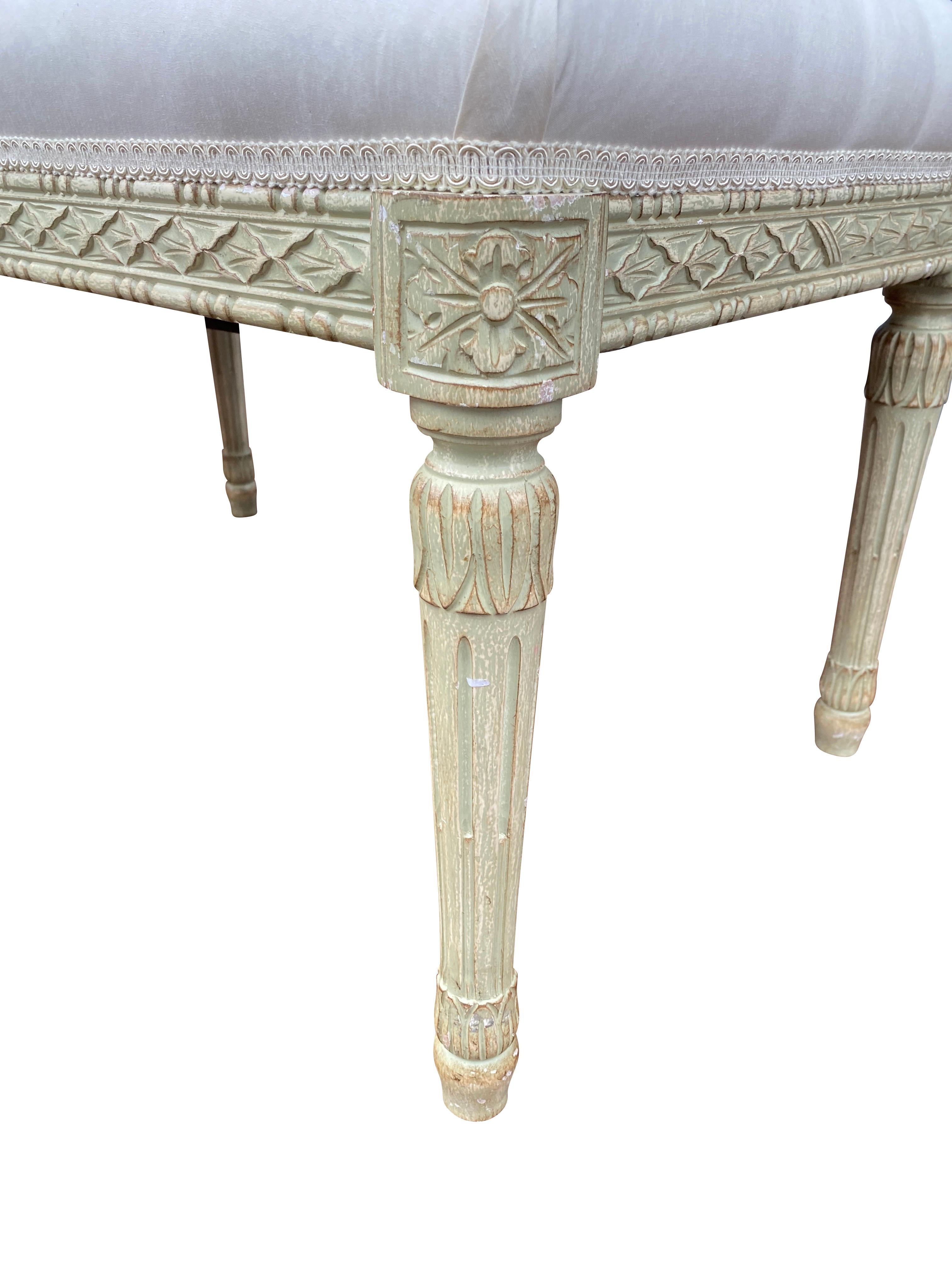Louis XVI Style Painted Bench 1