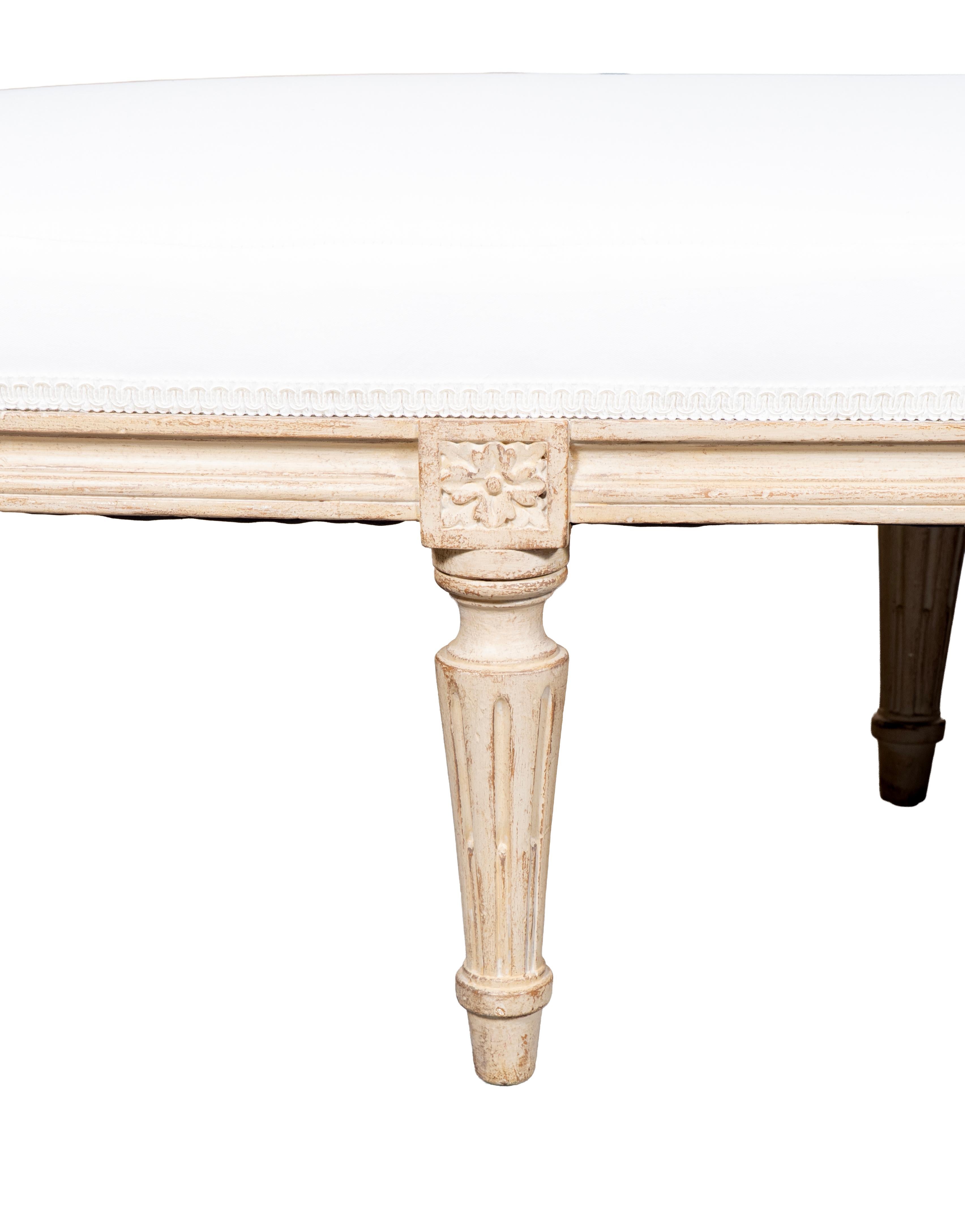 Louis XVI Style Painted Bench Madera en venta