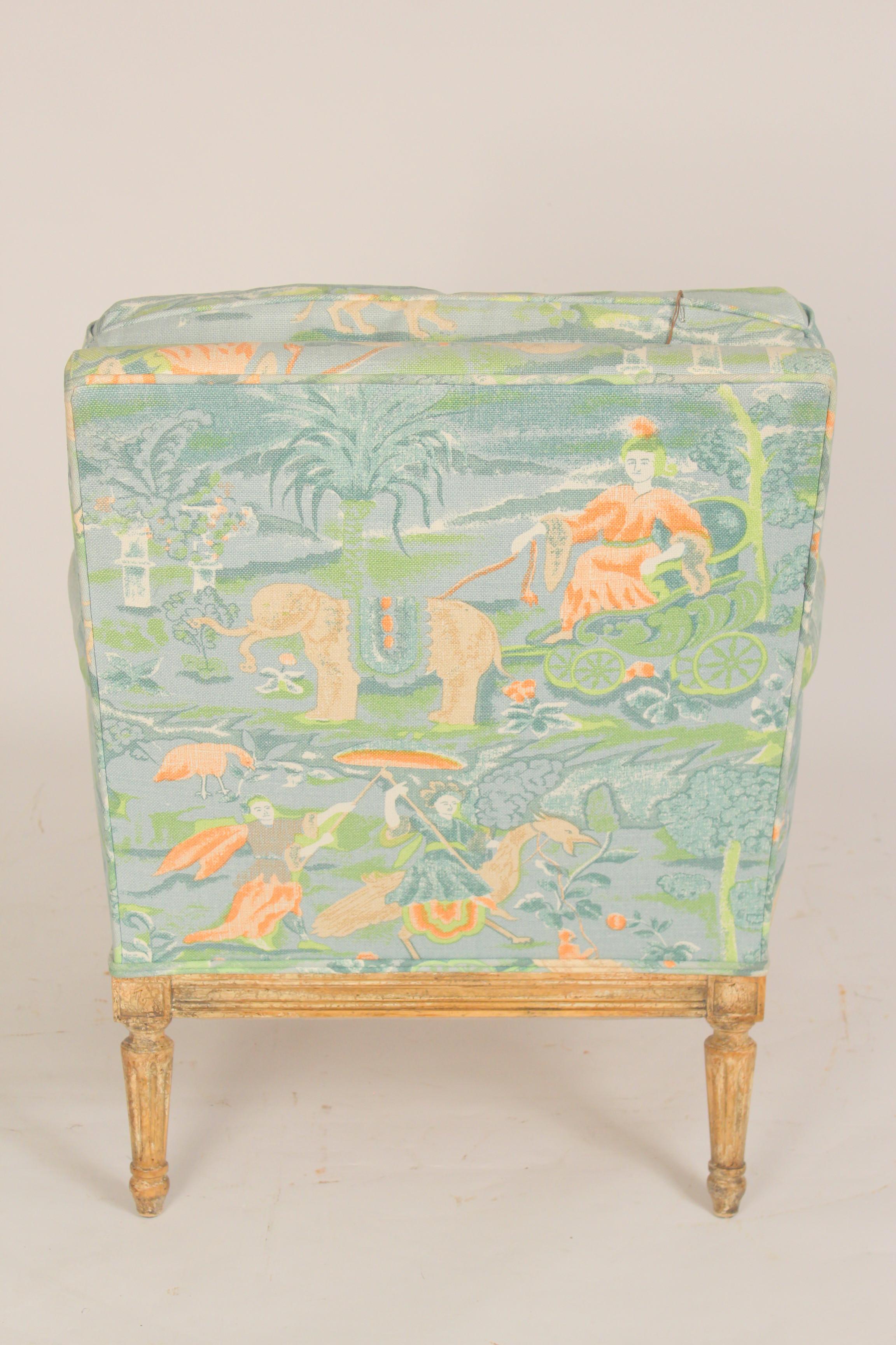 Louis XVI Style Painted Bergere In Good Condition In Laguna Beach, CA