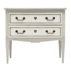 Louis XVI Style Painted Chest with Brass Trim