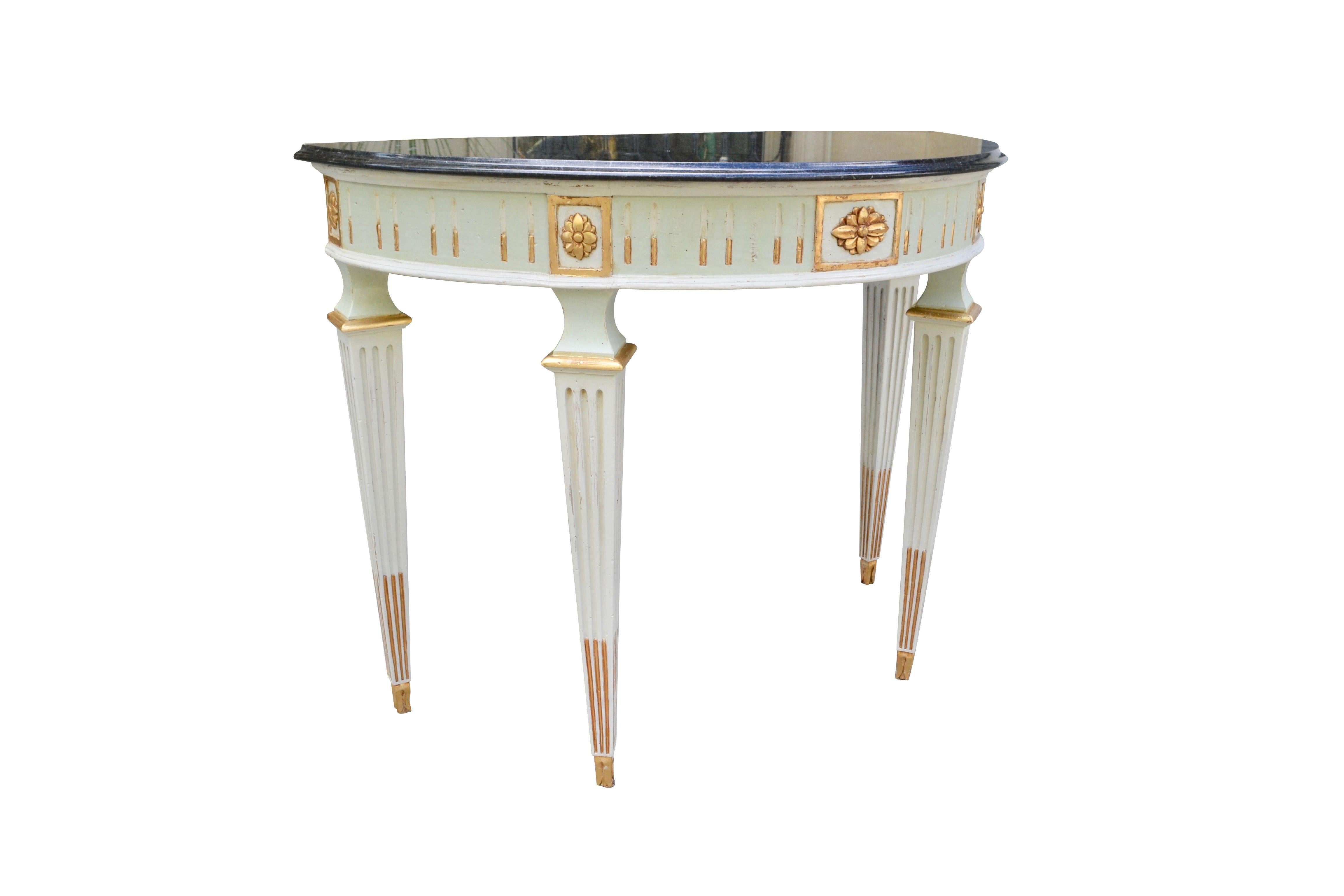Louis XVI Style Painted Console and Mirror For Sale 2