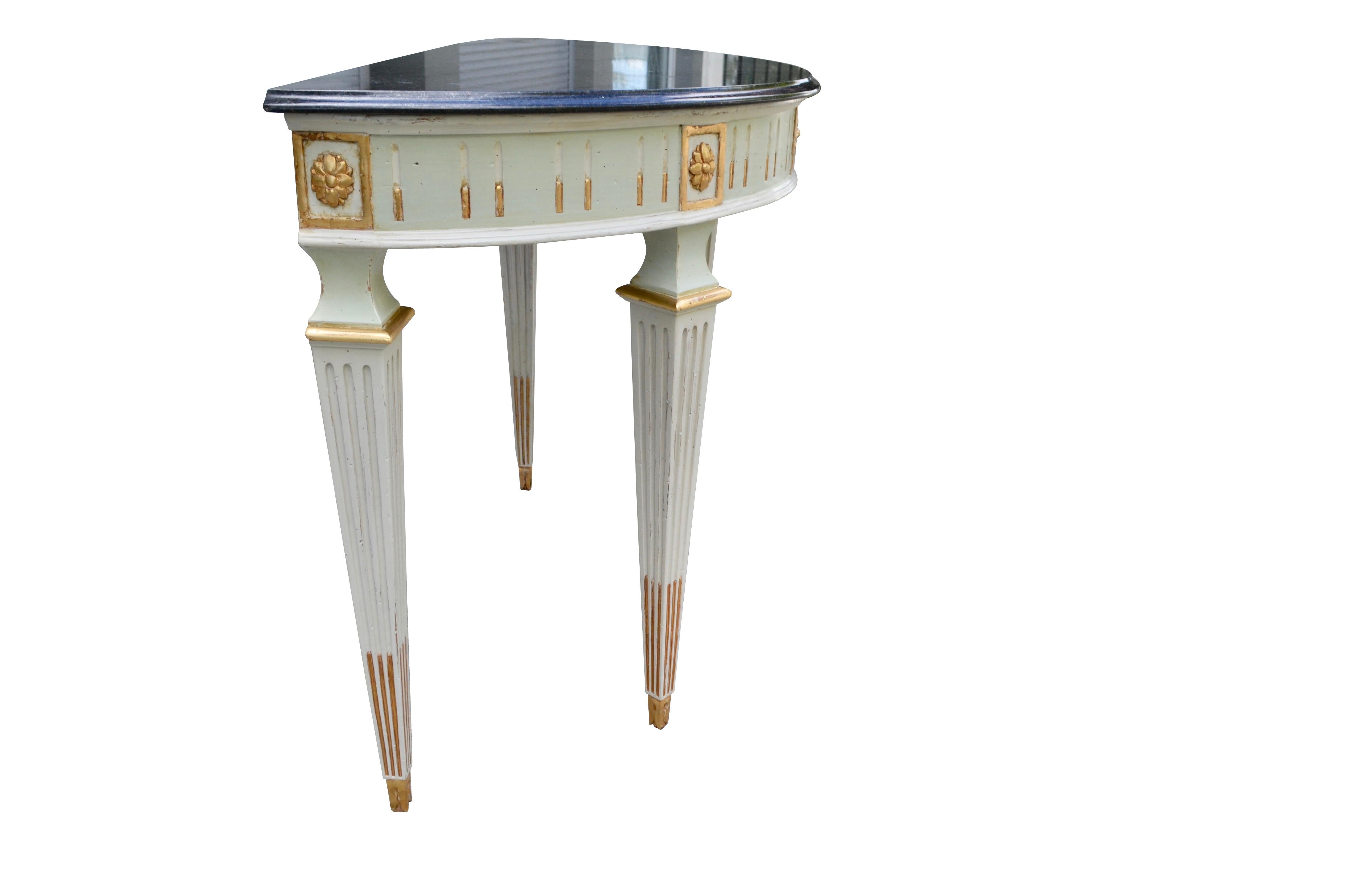 Louis XVI Style Painted Console and Mirror For Sale 3