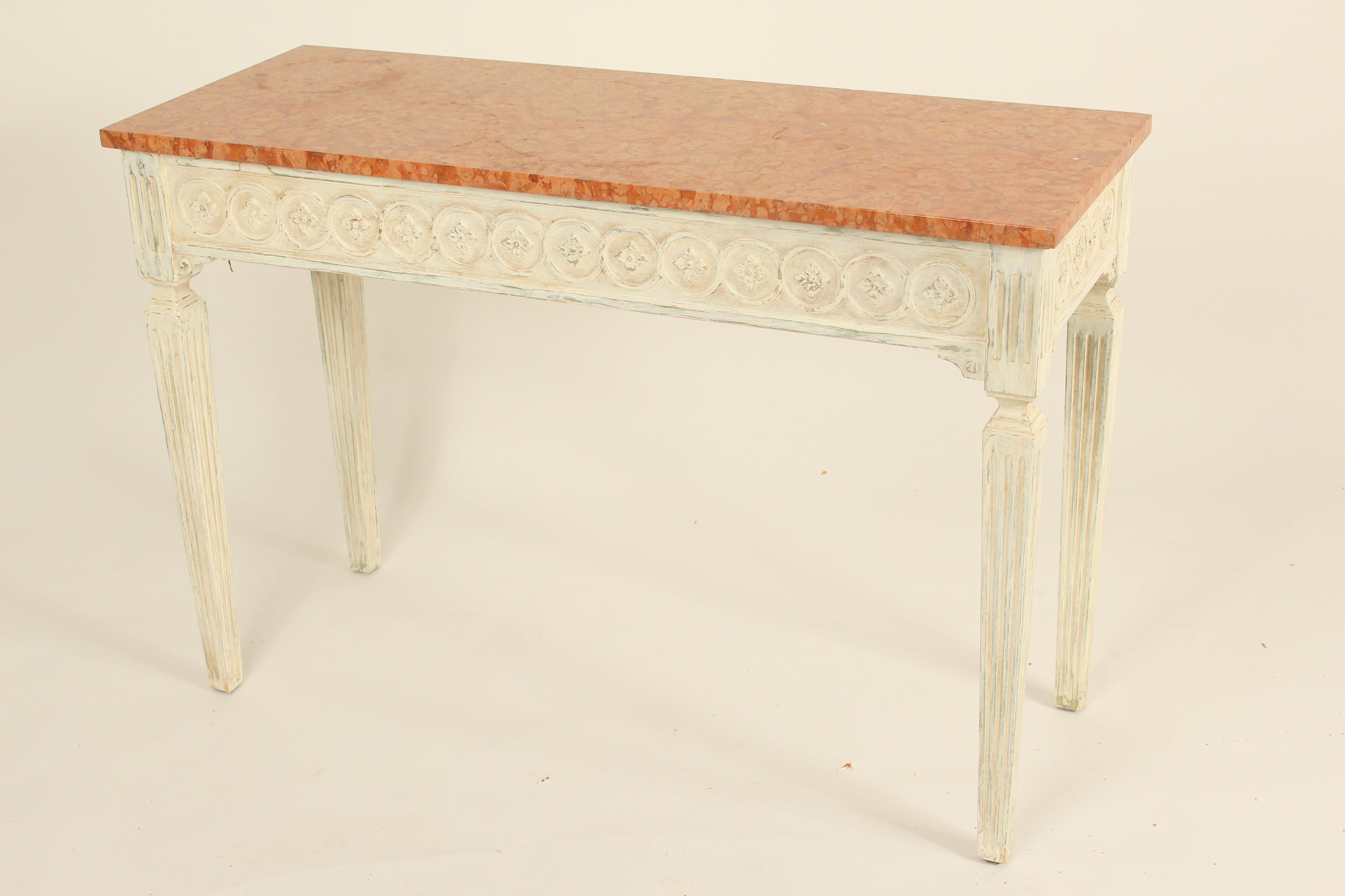 European Louis XVI Style Painted Console Table
