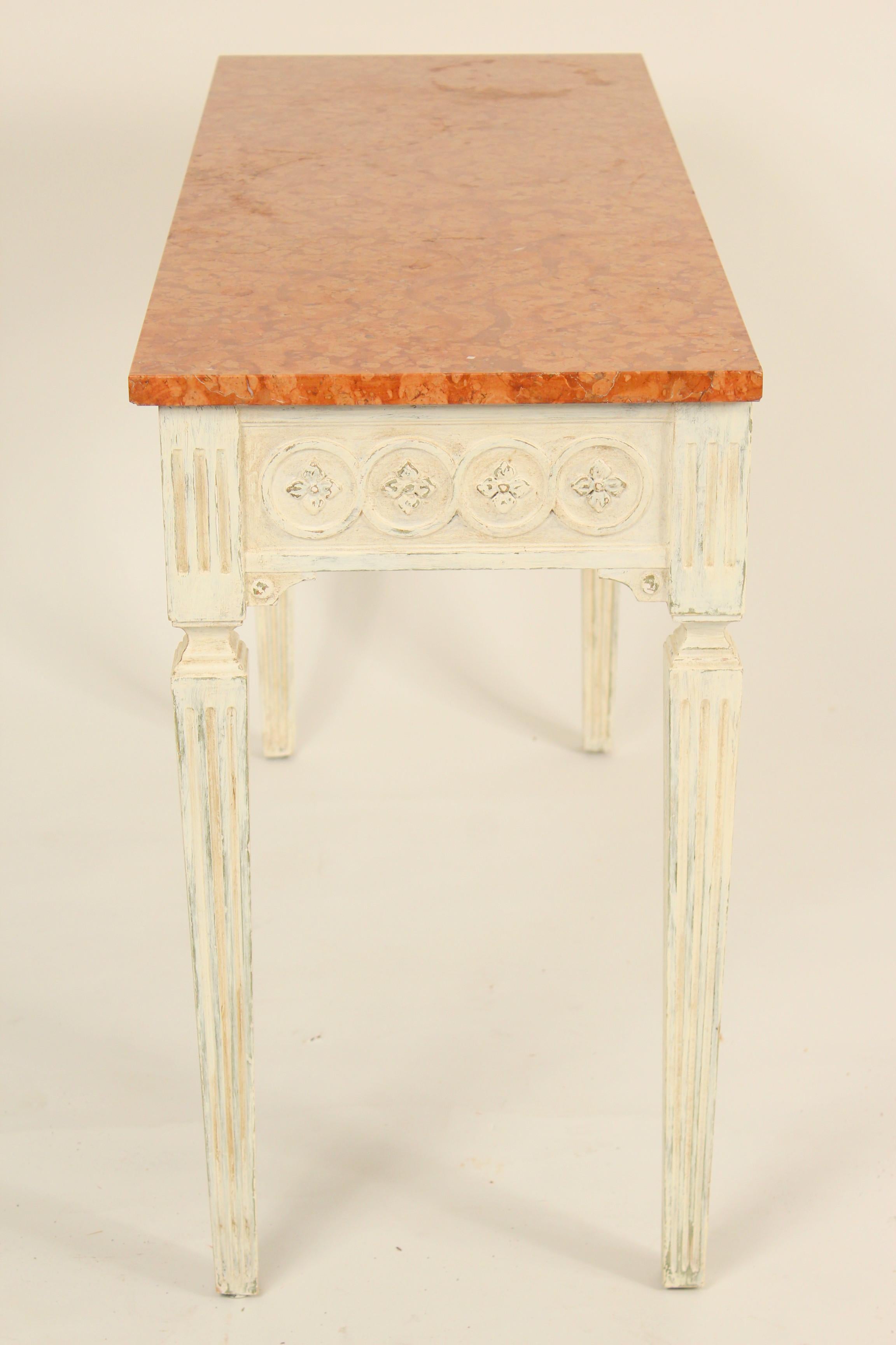 Louis XVI Style Painted Console Table In Good Condition In Laguna Beach, CA
