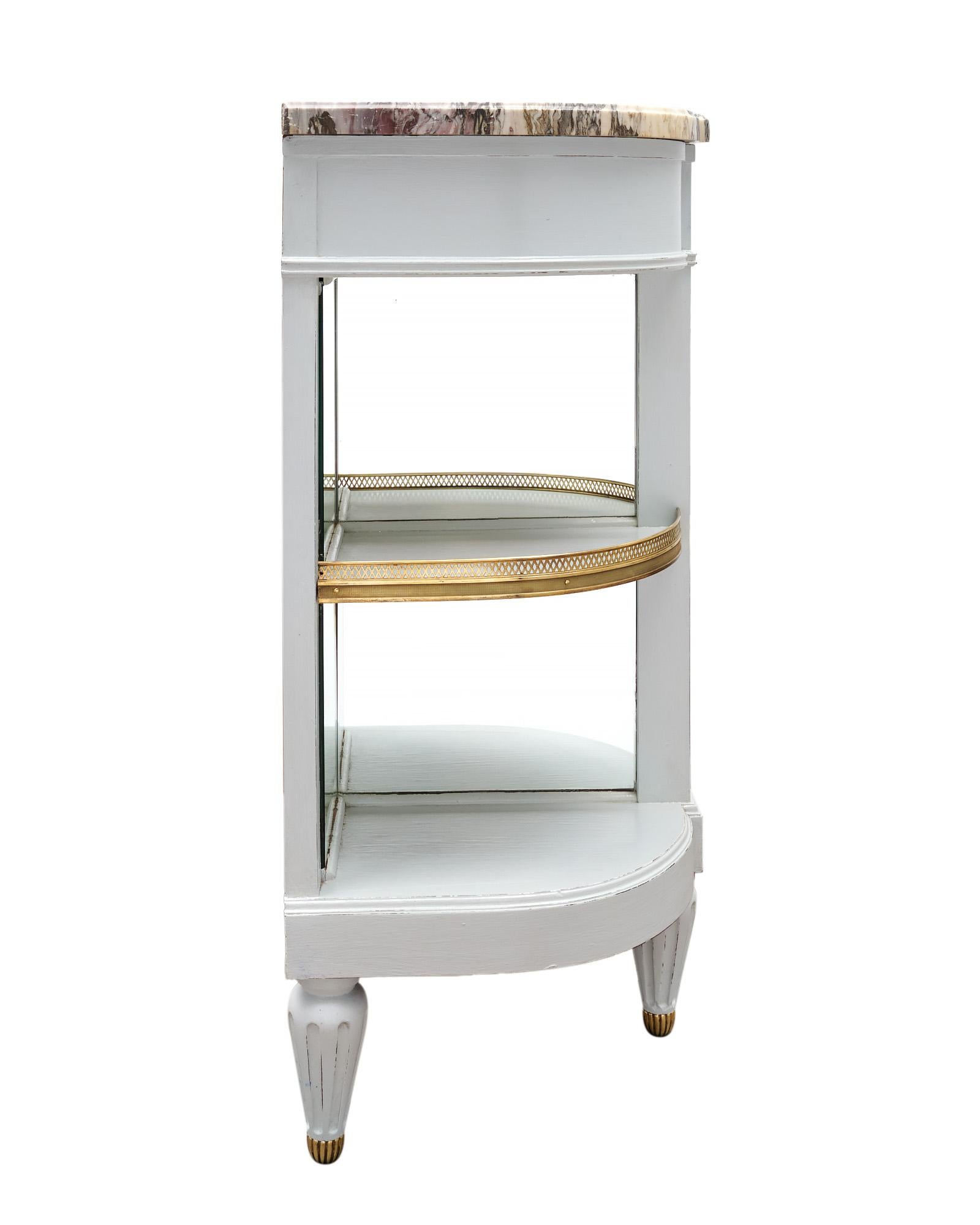 Louis XVI Style Painted Demilune Buffet For Sale 3