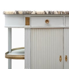 Louis XVI Style Painted Demilune Buffet