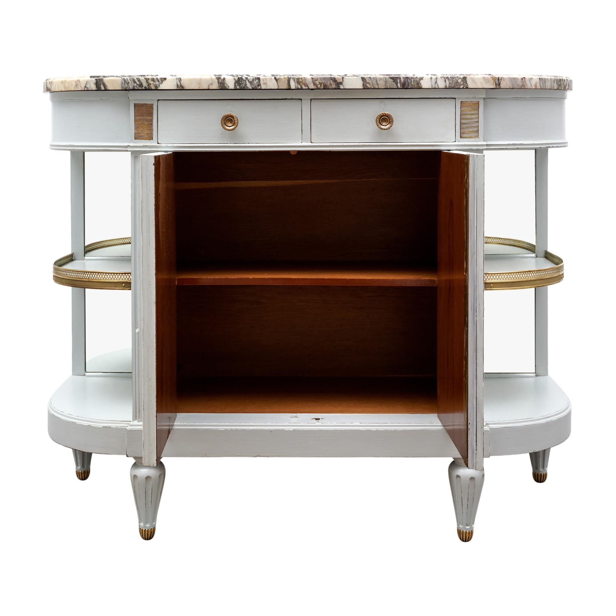 Early 20th Century Louis XVI Style Painted Demilune Buffet For Sale